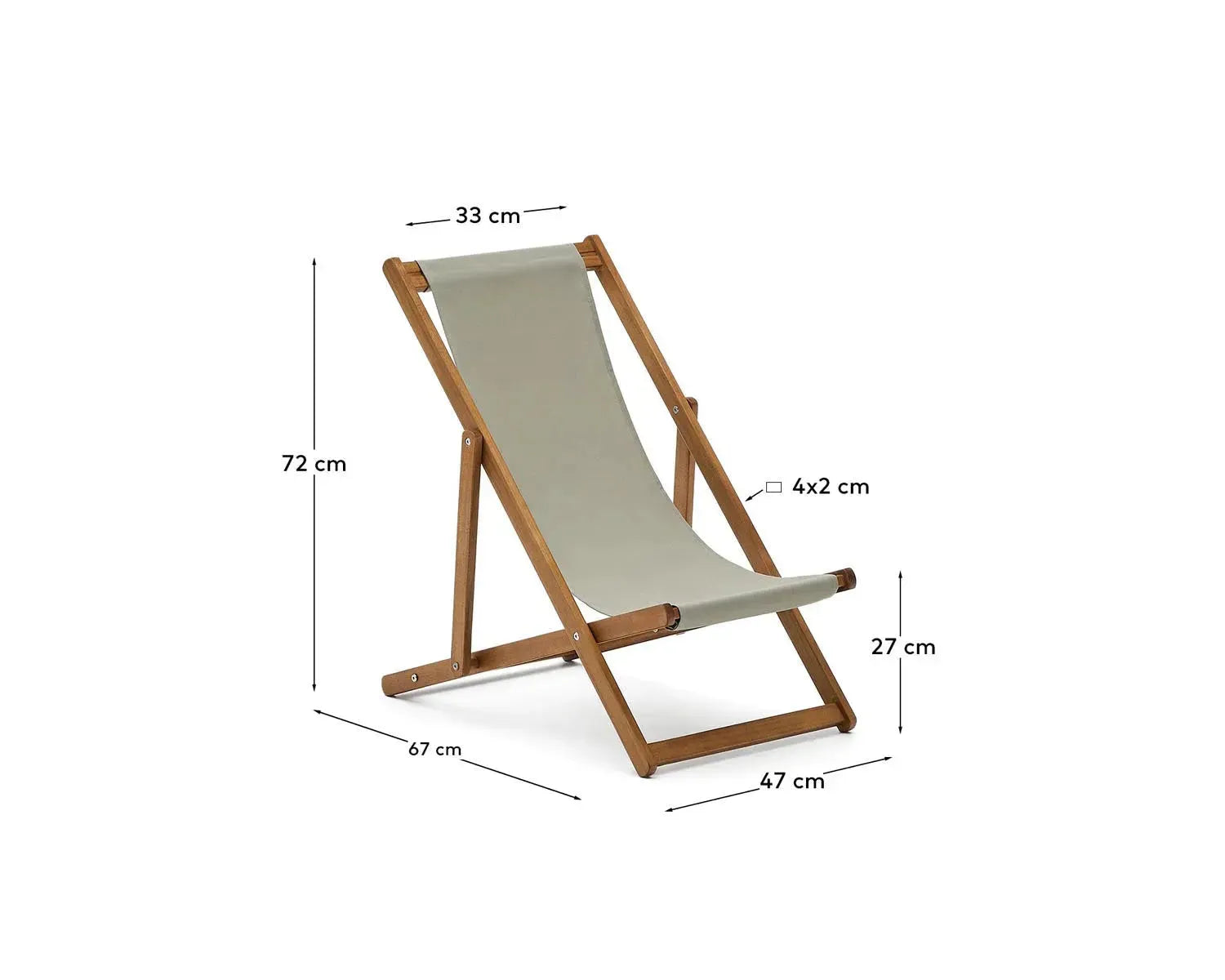 Klappbarer Outdoor-Liegestuhl Adredna für Kinder in Grün aus massivem Akazienholz FSC 100 % in Grün präsentiert im Onlineshop von KAQTU Design AG. Liegestuhl ist von Kave Home