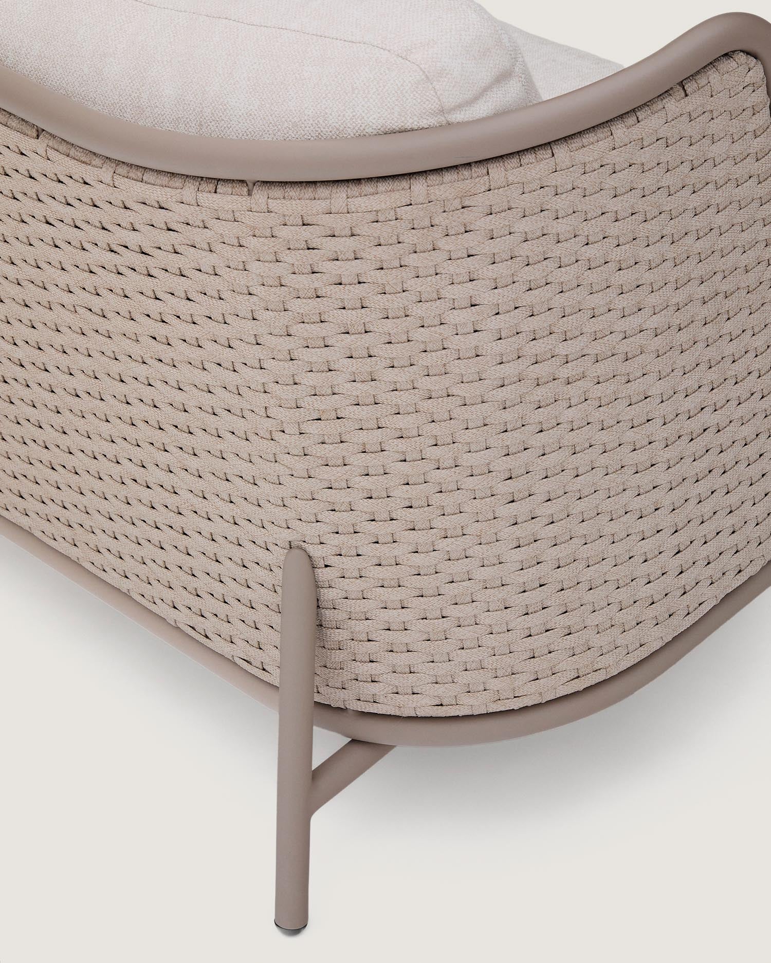 Outdoor-3-Sitzer-Sofa Sedalis aus Aluminium und taupefarbenem Seil 210 cm in Taupe präsentiert im Onlineshop von KAQTU Design AG. Lounge Sofa ist von Kave Home