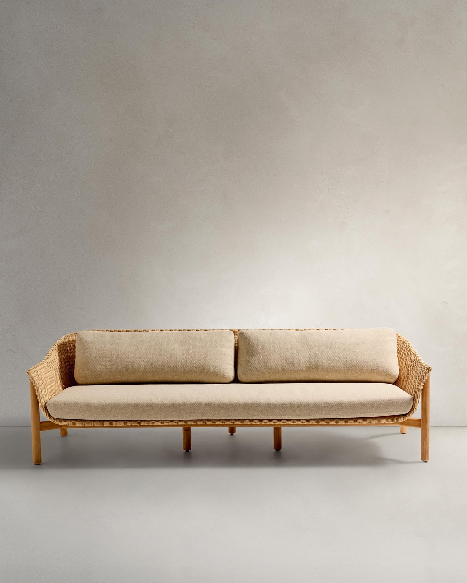 3-seater sofa Galea made of solid teak and synthetic rattan 223 cm FSC 100% FSC