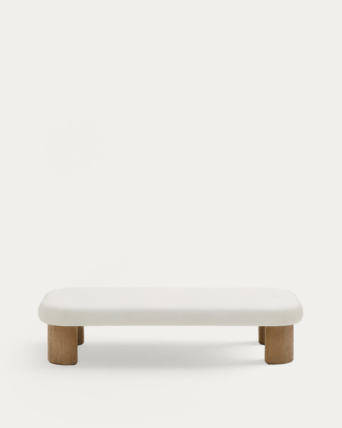 ouchtisch Labra aus Zement und Akazienholz 140 x 70 cm FSC 100% in Weiss, Natur, Ecru präsentiert im Onlineshop von KAQTU Design AG. Loungetisch ist von Kave Home