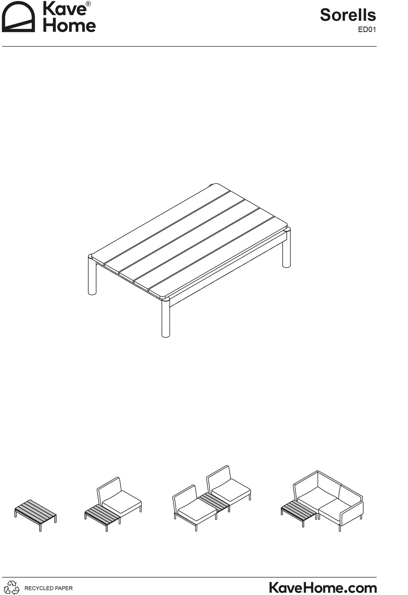 Modulares Outdoor-Sofa Sorells mit 3 Sitzplätzen mit beigefarbener Polsterung und grauem Aluminium, mit Tisch aus Teakholz, 341 x 113 cm, FSC 100 % in Beige präsentiert im Onlineshop von KAQTU Design AG. Lounge Sofa ist von Kave Home