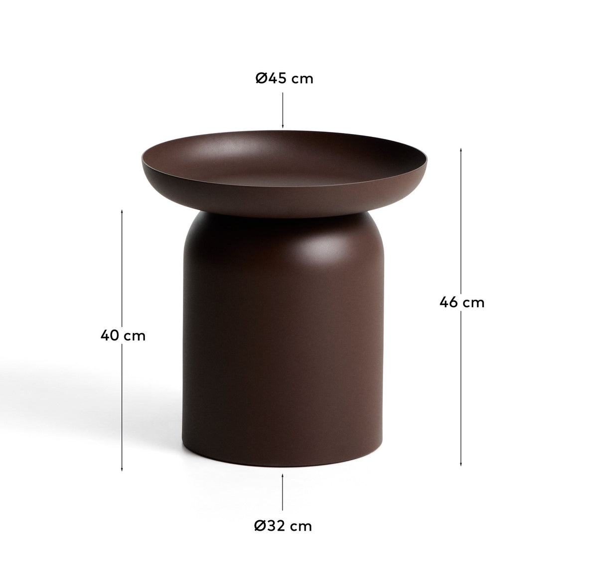 Beistelltisch Arcola aus Aluminium in Braun, Ø 45 cm in Taupe präsentiert im Onlineshop von KAQTU Design AG. Beistelltisch Outdoor ist von Kave Home