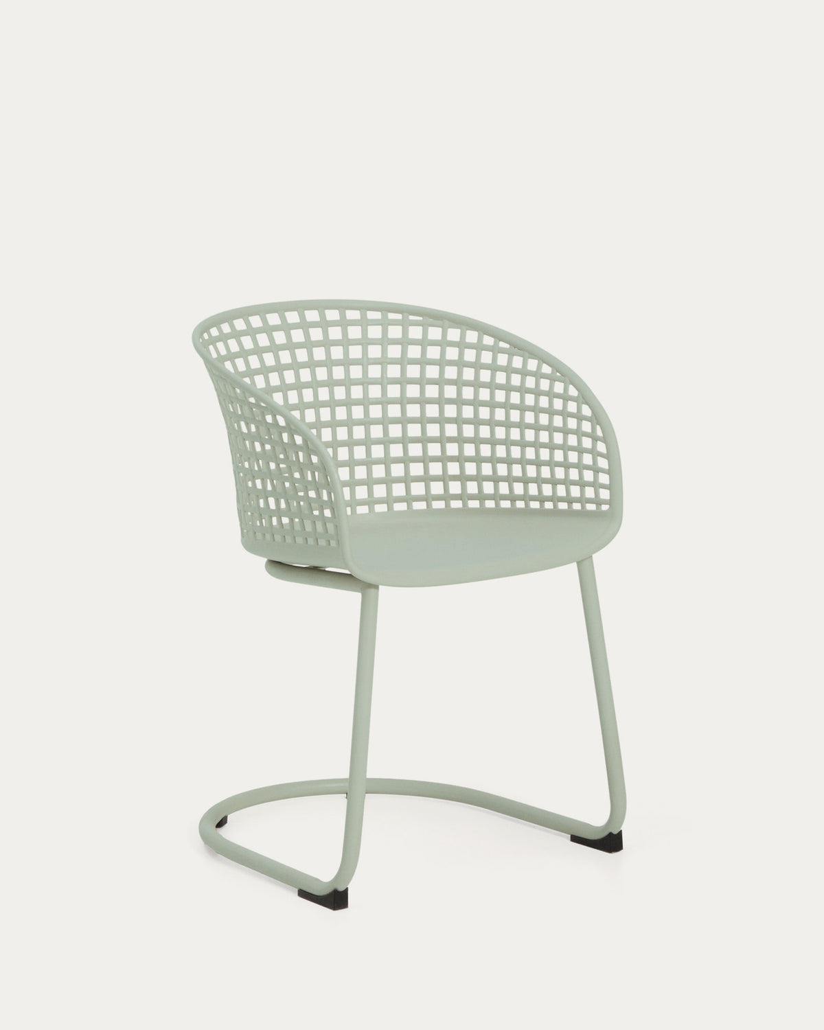 Outdoor-Stuhl Tenaro aus Kunststoff mit grünem Stahlgestell in Hellgrün, Grün präsentiert im Onlineshop von KAQTU Design AG. Gartenstuhl ist von Kave Home