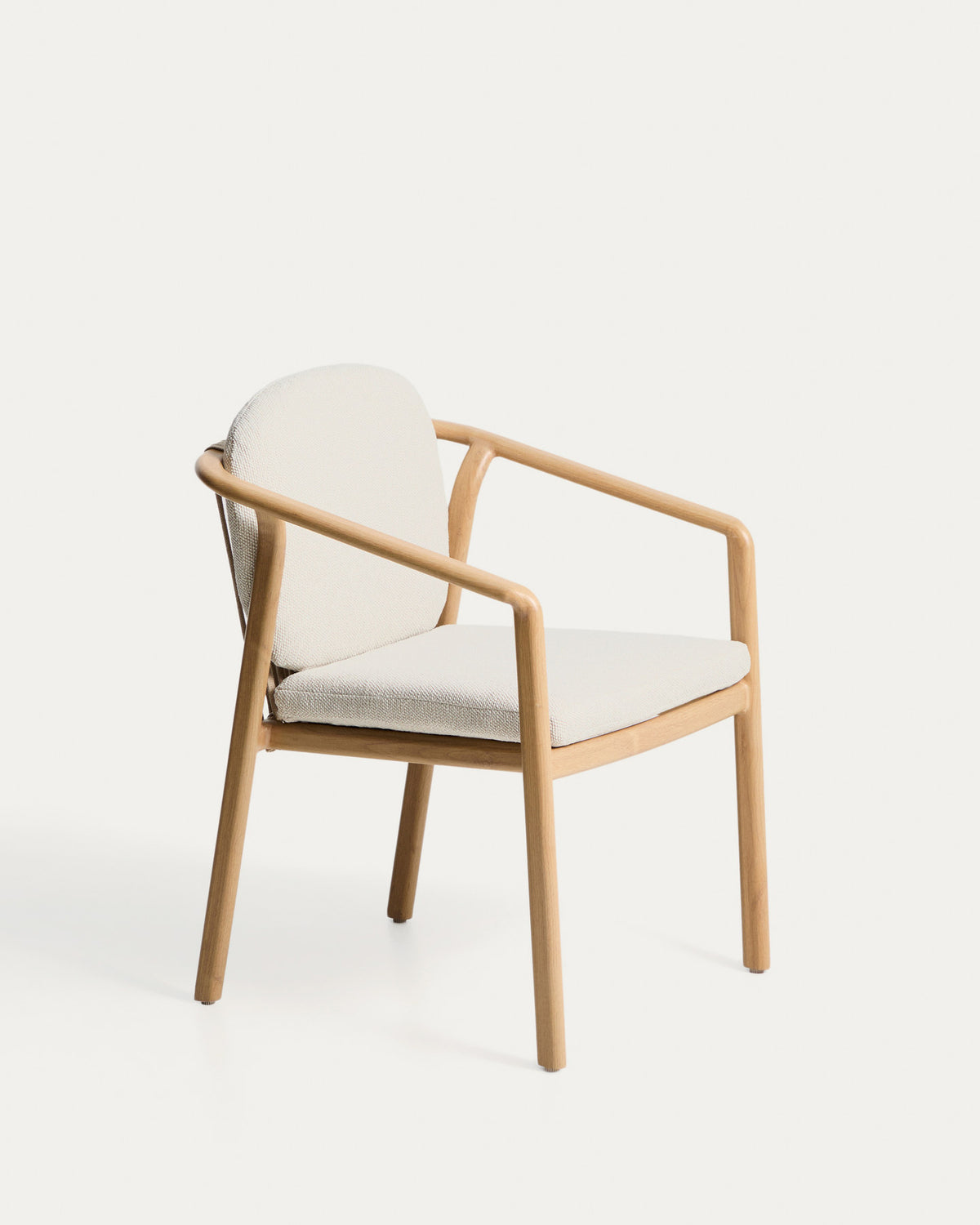 Stapelbarer Outdoor-Stuhl Sirte aus Aluminium in Holzoptik und écrufarbenem Seil in Ecru, Beige, Natur, Weiss präsentiert im Onlineshop von KAQTU Design AG. Gartenstuhl ist von Kave Home