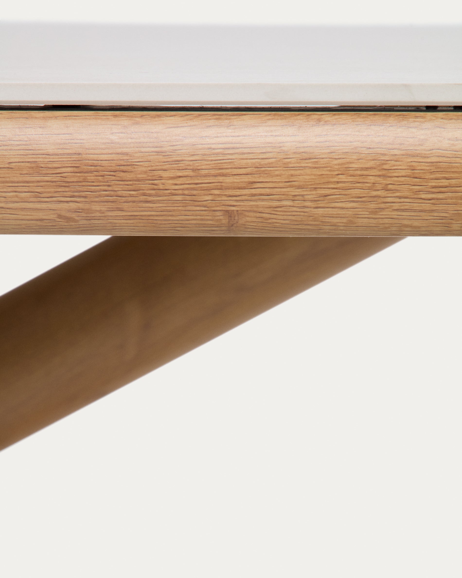 Outdoor-Tisch Mirtia aus Aluminium in Holzoptik und gesintertem Stein 240 x 110 cm in Ecru präsentiert im Onlineshop von KAQTU Design AG. Gartentisch ist von Kave Home