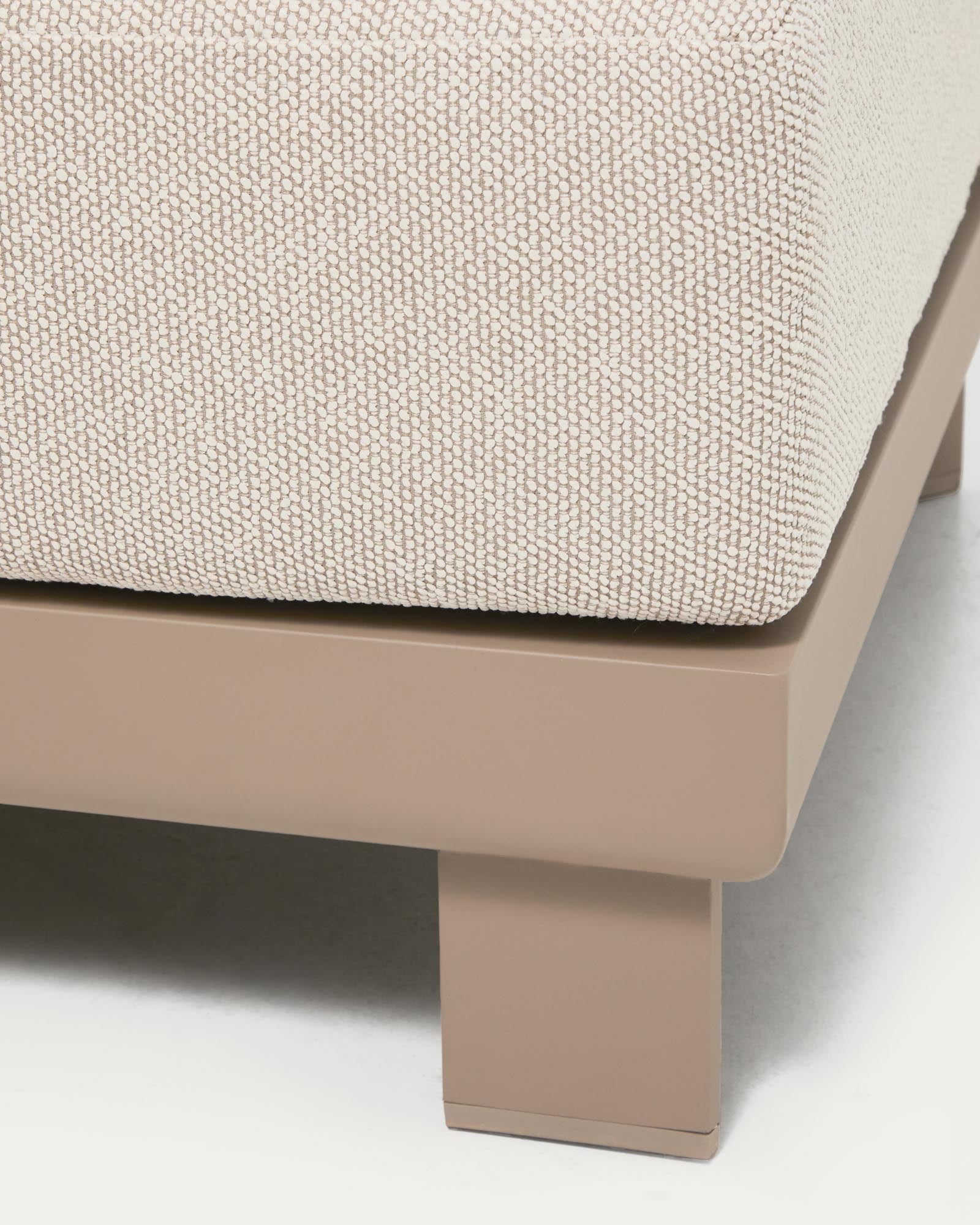 Elegantes 3-Sitzer-Sofa Nerano in Taupe, gefertigt aus robustem Aluminium, ideal für stilvolle Entspannung drinnen und draußen.