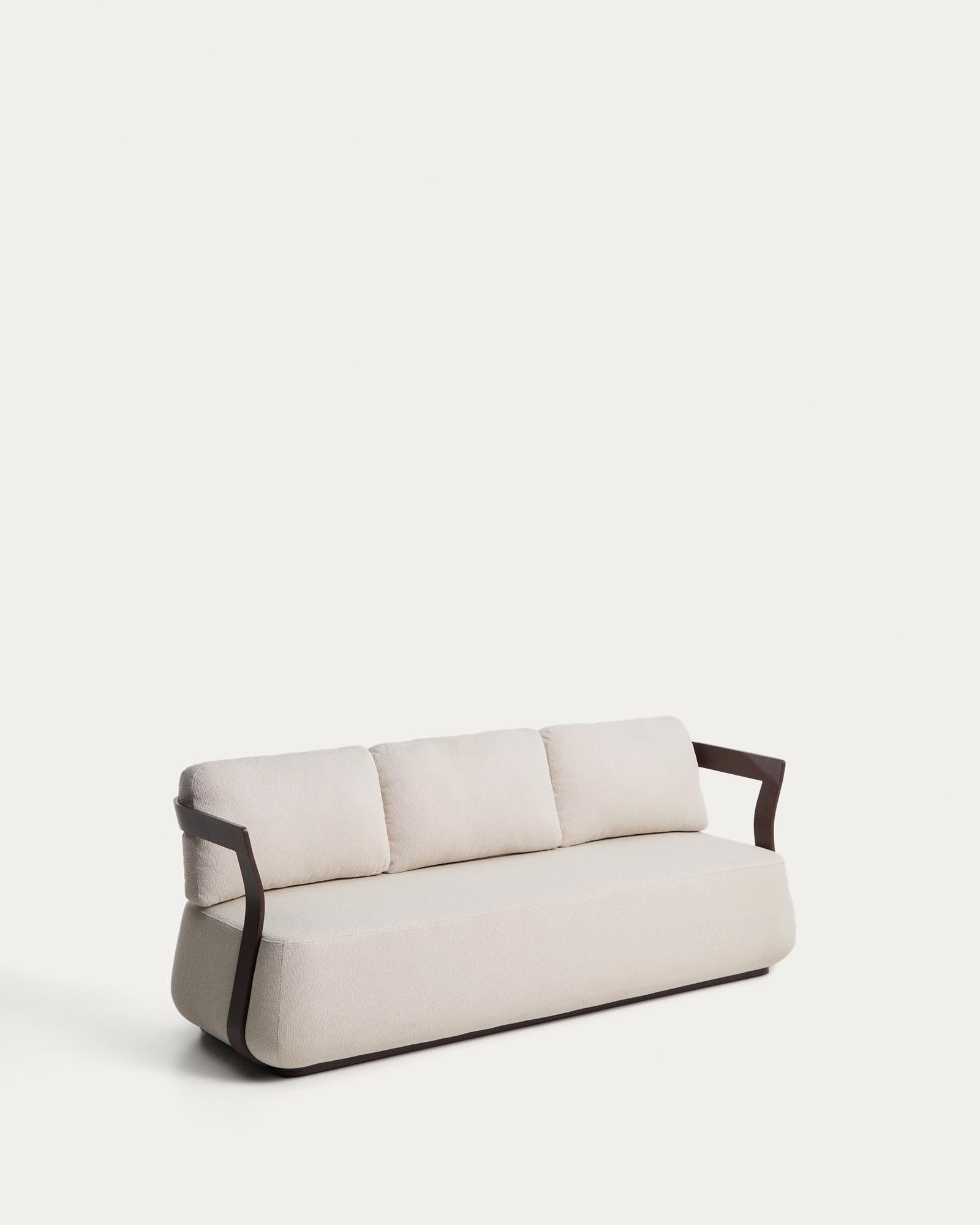 Elegantes 3-Sitzer Sofa Tamaris aus robustem Aluminium in stilvollem Braun, ideal für gemütliche Momente drinnen und draußen.