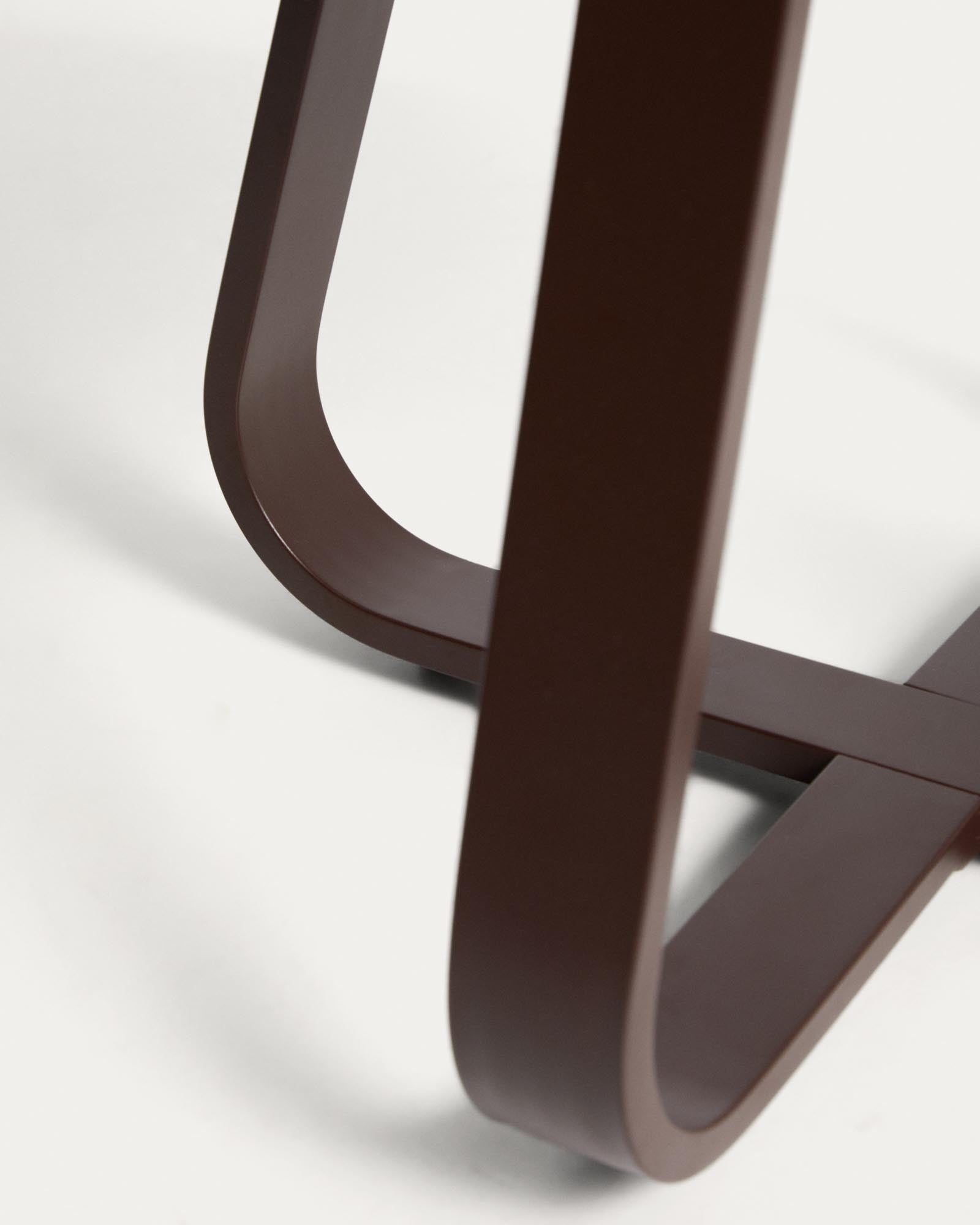 Stylischer Beistelltisch Tamaris aus langlebigem braunem Aluminium, Ø 48 cm, perfekt für den Außenbereich, ideal für entspannte Stunden im Garten.