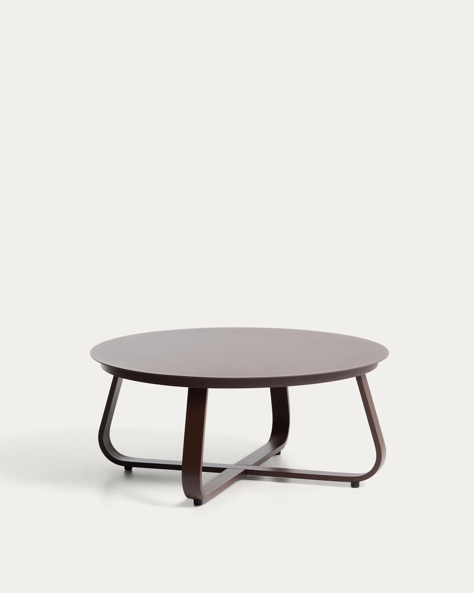 Outdoor Couchtisch Tamaris aus Aluminium in Braun Ø 80 cm in Braun präsentiert im Onlineshop von KAQTU Design AG. Loungetisch ist von Kave Home