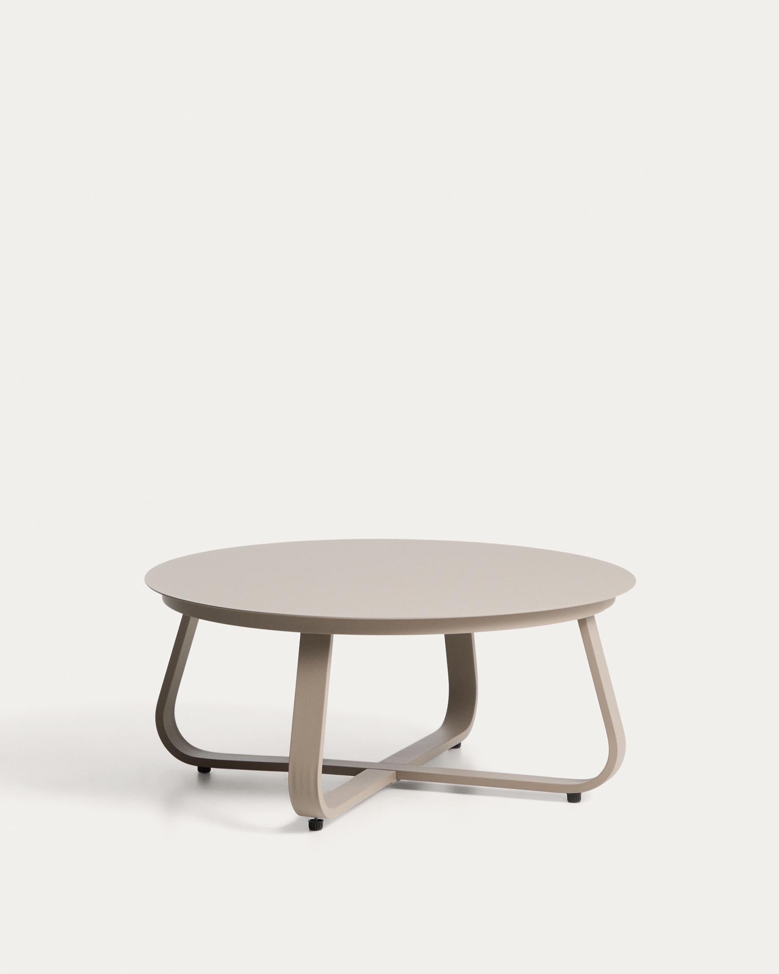 Outdoor Couchtisch Tamaris aus Aluminium in Taupe Ø 80 cm in Taupe präsentiert im Onlineshop von KAQTU Design AG. Loungetisch ist von Kave Home
