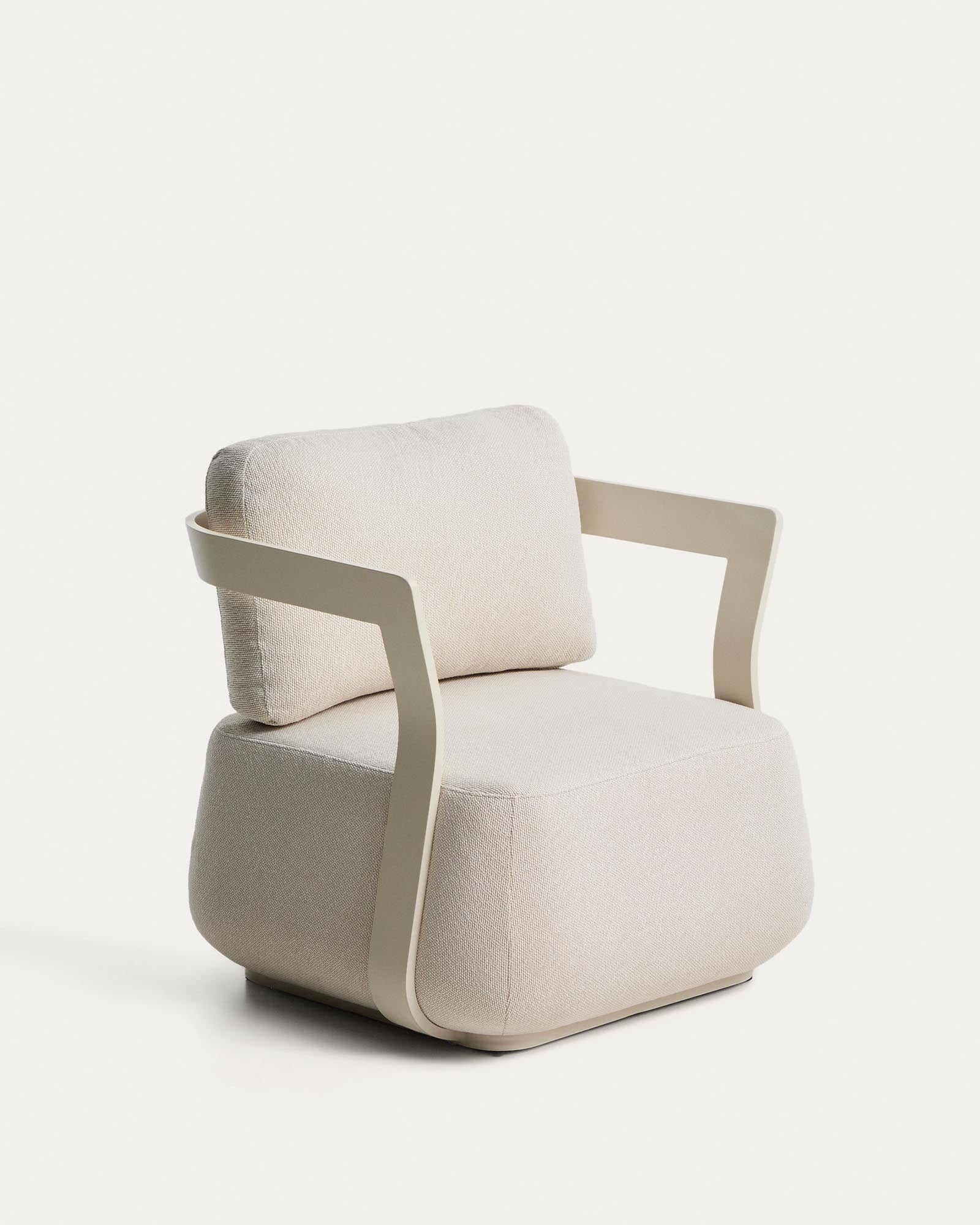 Outdoor-Sessel Tamaris aus ecrufarbenem Aluminium in Ecru präsentiert im Onlineshop von KAQTU Design AG. Outdoor-Sessel ist von Kave Home