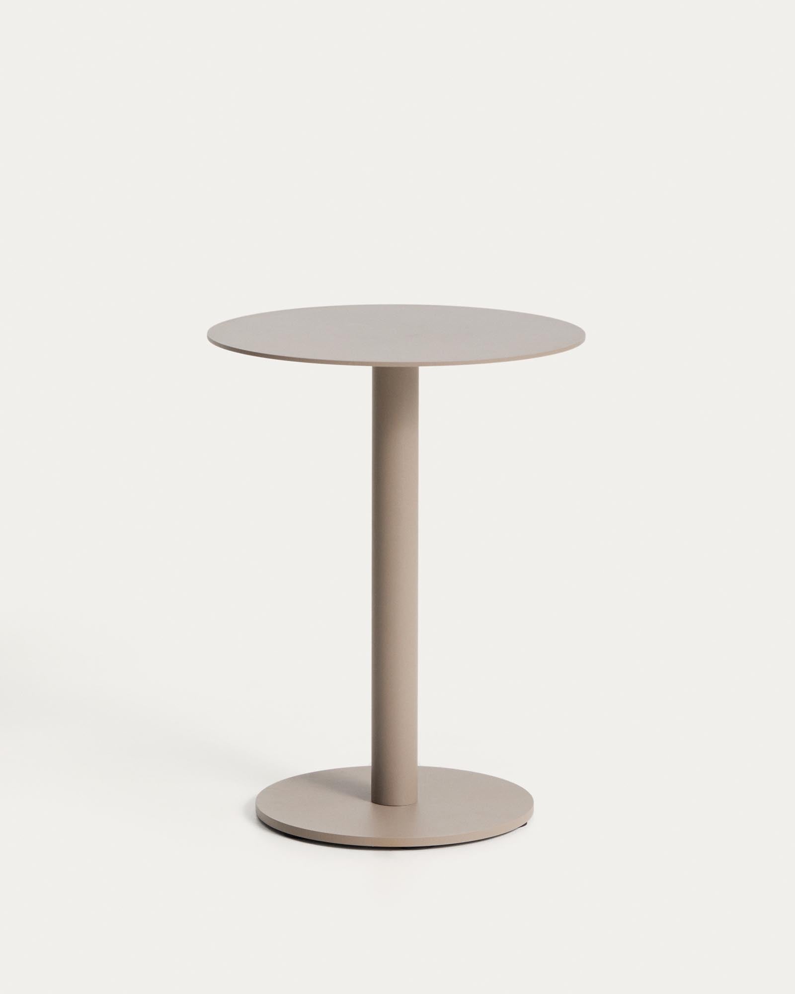 Beistelltisch Asinara aus taupefarbenem Aluminium, Ø 40 cm in Ecru präsentiert im Onlineshop von KAQTU Design AG. Beistelltisch Outdoor ist von Kave Home