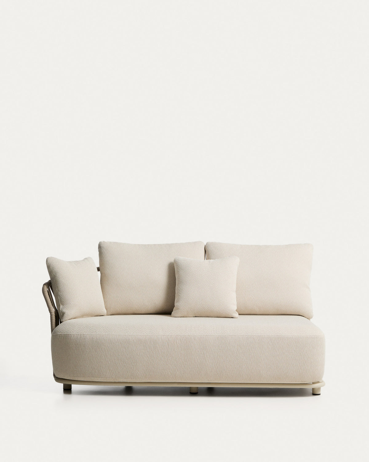 2-Sitzer-Sofa Osani aus Aluminium in Ecru mit taupefarbenem Seil, 170 cm in Taupe, Beige, Ecru präsentiert im Onlineshop von KAQTU Design AG. Lounge Sofa ist von Kave Home