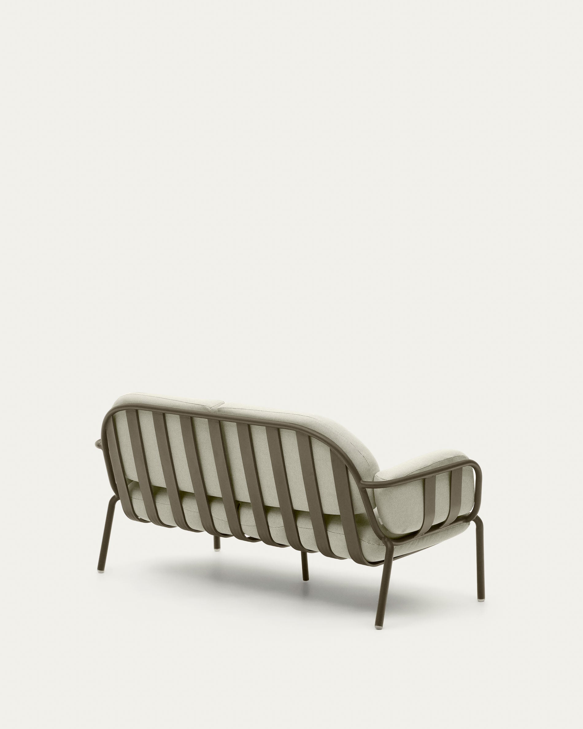 Elegantes 2-Sitzer-Gartensofa aus grünem Aluminium, ideal für stilvolle Entspannung im Freien.