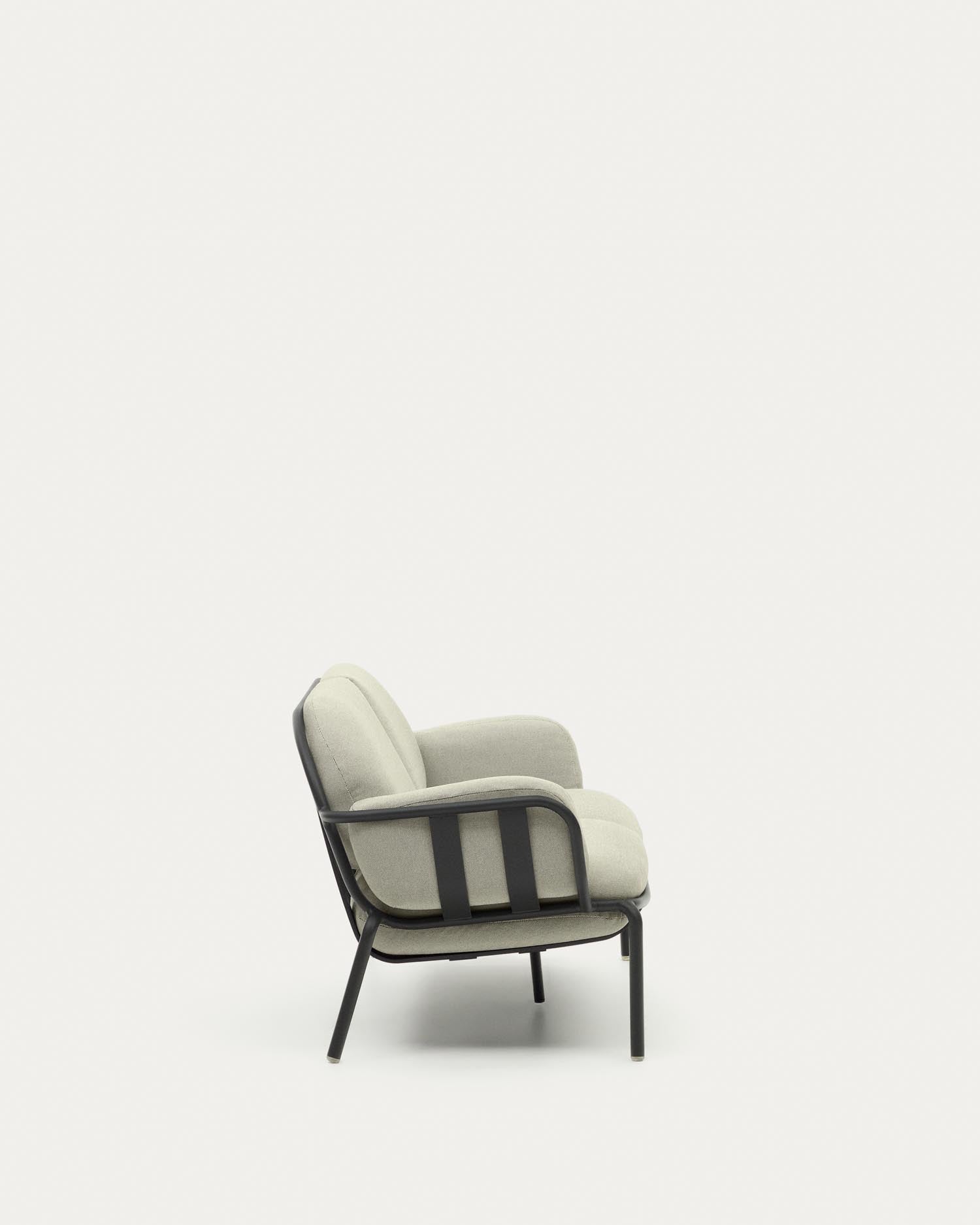 2-Sitzer-Outdoor-Sofa Joncols mit Bezug in Beige aus Aluminium mit grau lackiertem Finish 164 cm in Grau präsentiert im Onlineshop von KAQTU Design AG. Lounge Sofa ist von Kave Home