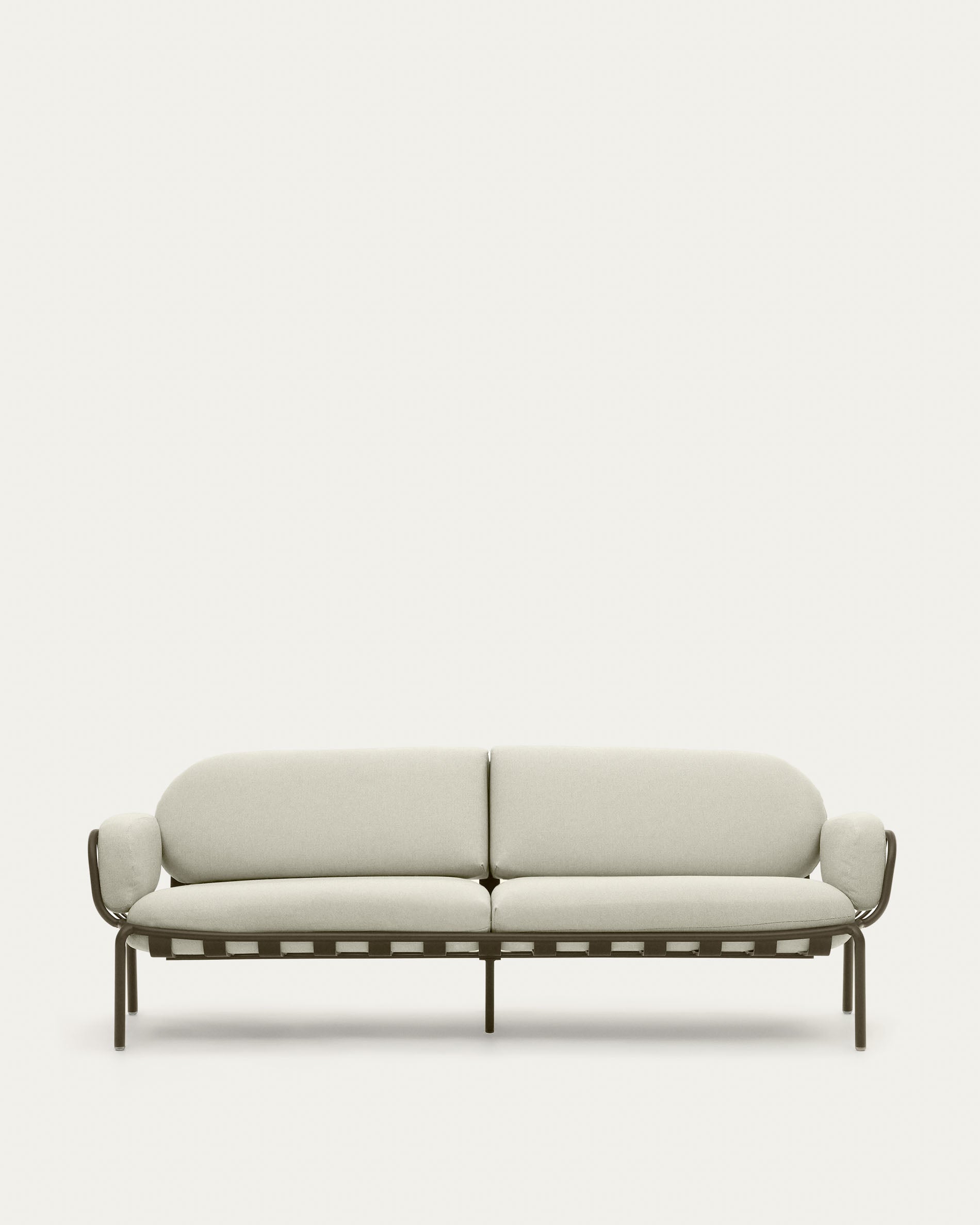 Elegantes Joncols 3-Sitzer-Gartensofa aus grünem Aluminium, wetterfest, 225 cm, ideal für stilvolle Outdoor-Entspannung.