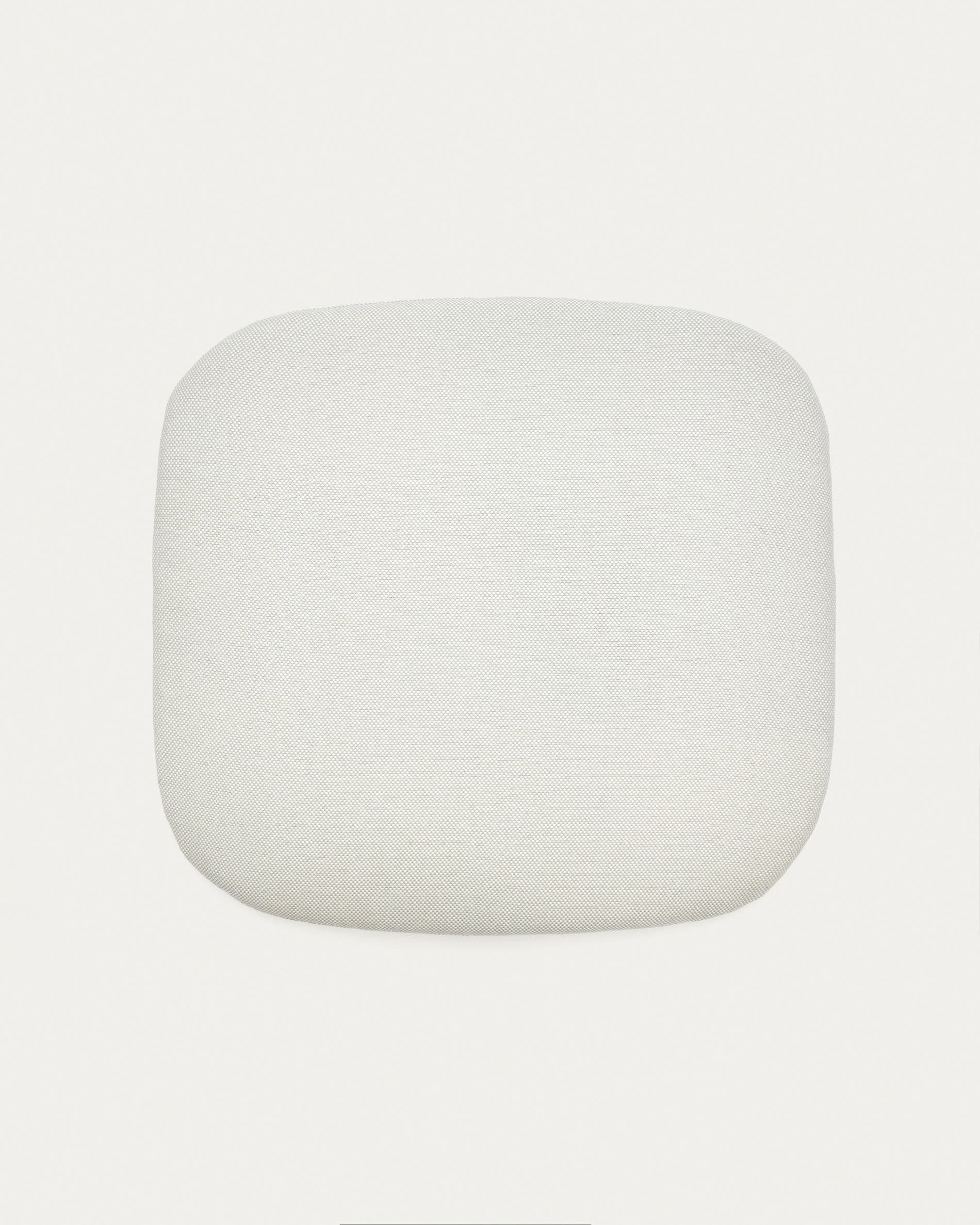 Beiges Kissen 43x41 cm für Joncols Stuhl von Kave Home: komfortabel, wetterbeständig, pflegeleicht, ideal für Gartenmöbel.
