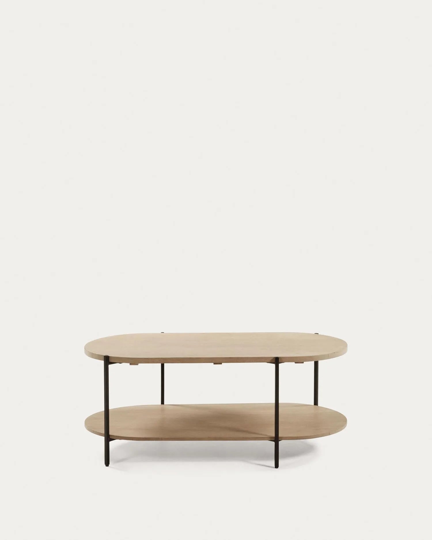 Palmia Couchtisch: 110x55 cm, Mangoholz, schwarze Stahlbeine. Modernes Design, langlebig, perfekt für stilvolle Wohnräume.