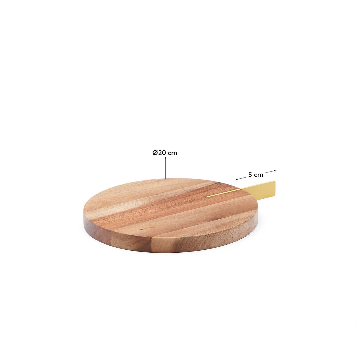 Servierbrett Zairin aus Akazienholz und gelbem Metall, FSC 100 % in Gelb präsentiert im Onlineshop von KAQTU Design AG. Tablett ist von Kave Home