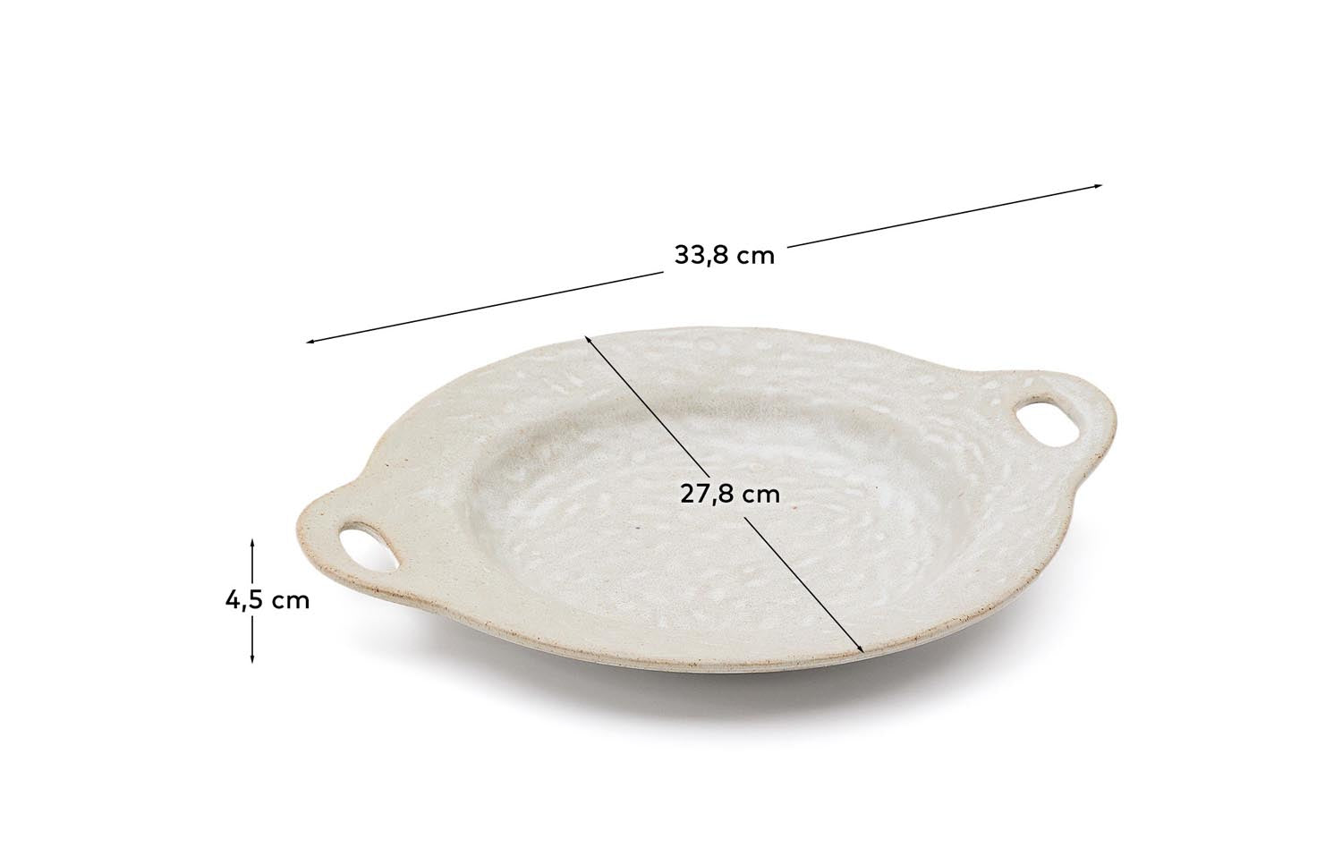 Entdecken Sie den eleganten flachen Teller Zunel aus hochwertiger beige Keramik von Kave Home – ideal für festliche Anlässe und alltägliche Mahlzeiten.