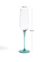 Sektglas Irides aus blau und klarem Glas, 24,5 cl