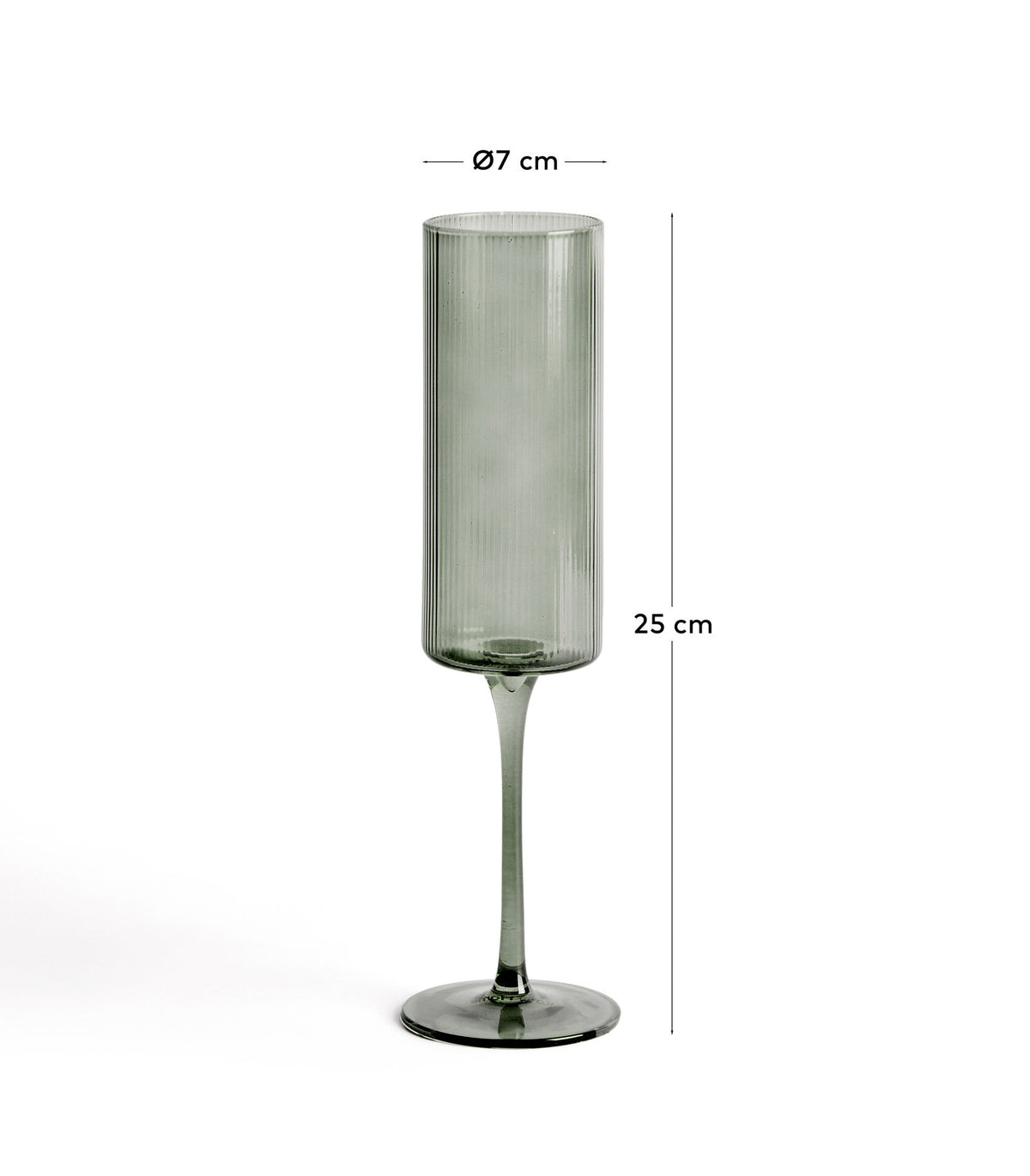 Sektglas Eluria aus grünem Glas, 24,5 cl in Helles Weinrot, Grau, Transparent präsentiert im Onlineshop von KAQTU Design AG. Champagner Flutes ist von Kave Home