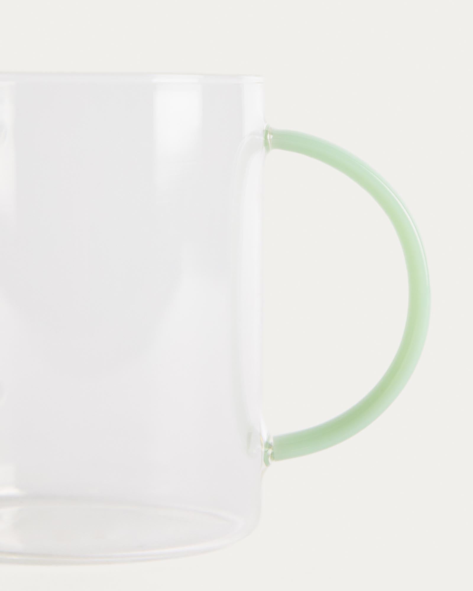Elegante Tasse Micla aus klarem Glas, ideal für heiße Getränke, stilvoll und modern, erhältlich bei Kave Home.