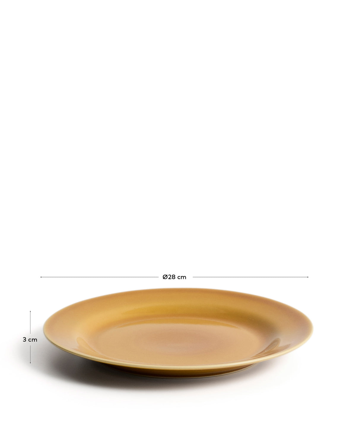 Flacher Teller Selune aus Keramik in Gelb in Gelb präsentiert im Onlineshop von KAQTU Design AG. Teller ist von Kave Home