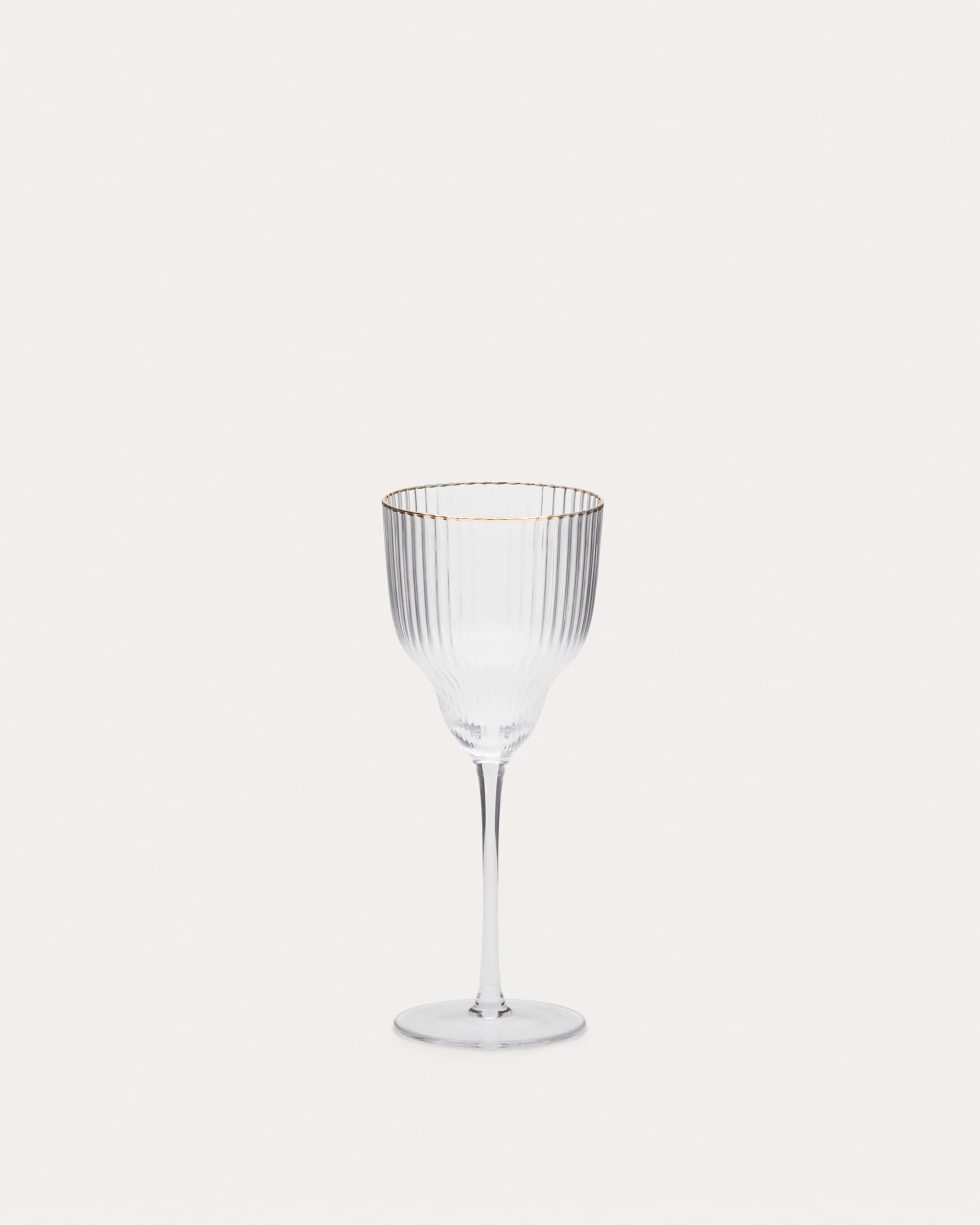 Elegantes Weinglas Ayan aus Klarglas mit feinem vergoldetem Akzent, 33 cl, ideal für stilvollen Genuss.