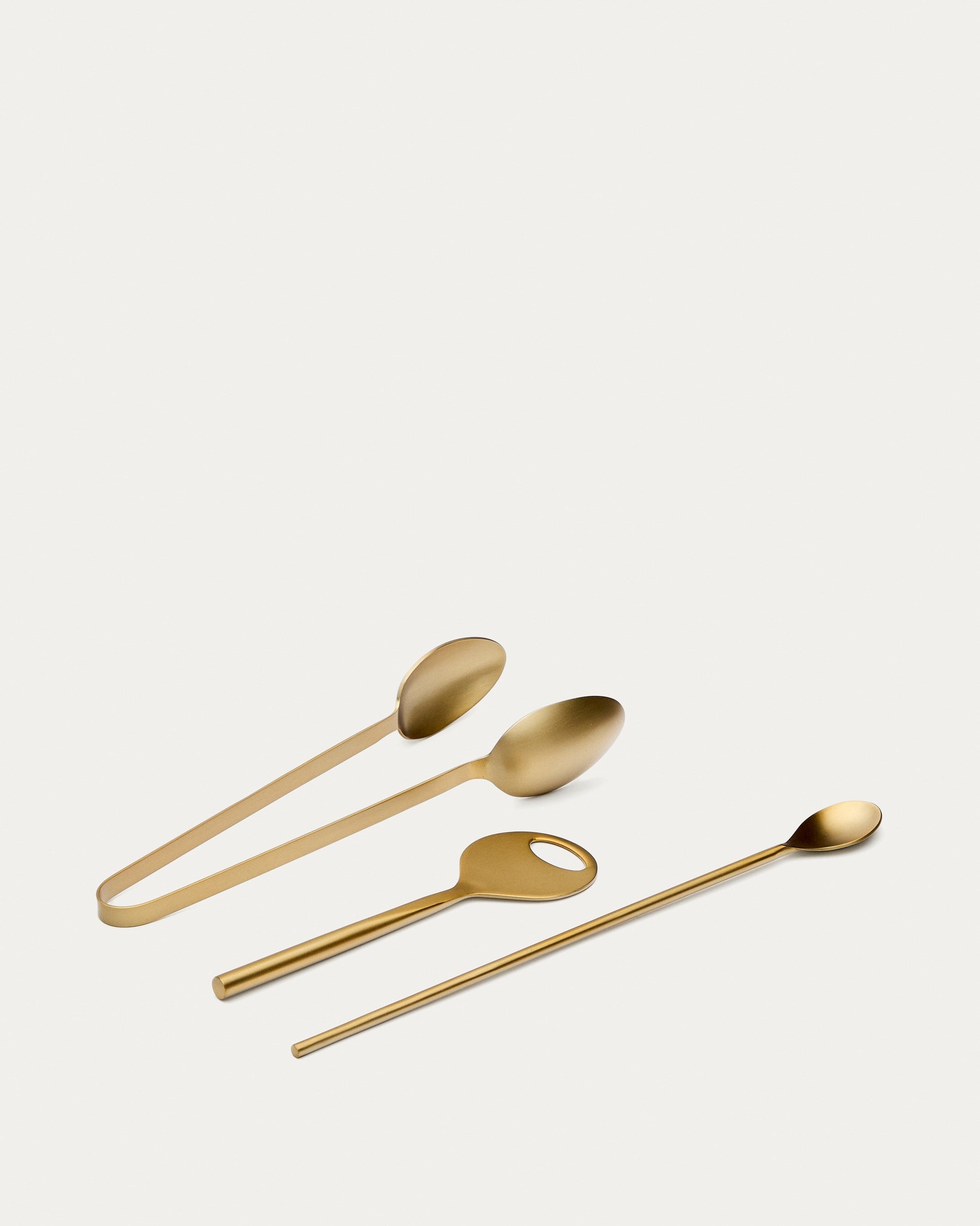 Set Aruc aus Cocktailutensilien aus goldfarbenem Edelstahl in Gold präsentiert im Onlineshop von KAQTU Design AG. Barzubehör ist von Kave Home
