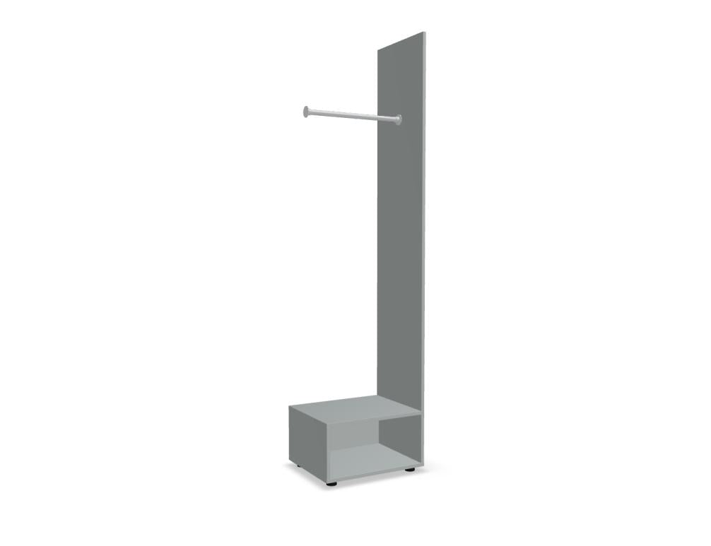 Standard RUM06 - Garderobenregal an Schränken befestigt in Weiss Pastell präsentiert im Onlineshop von KAQTU Design AG. Standregal ist von Mdd