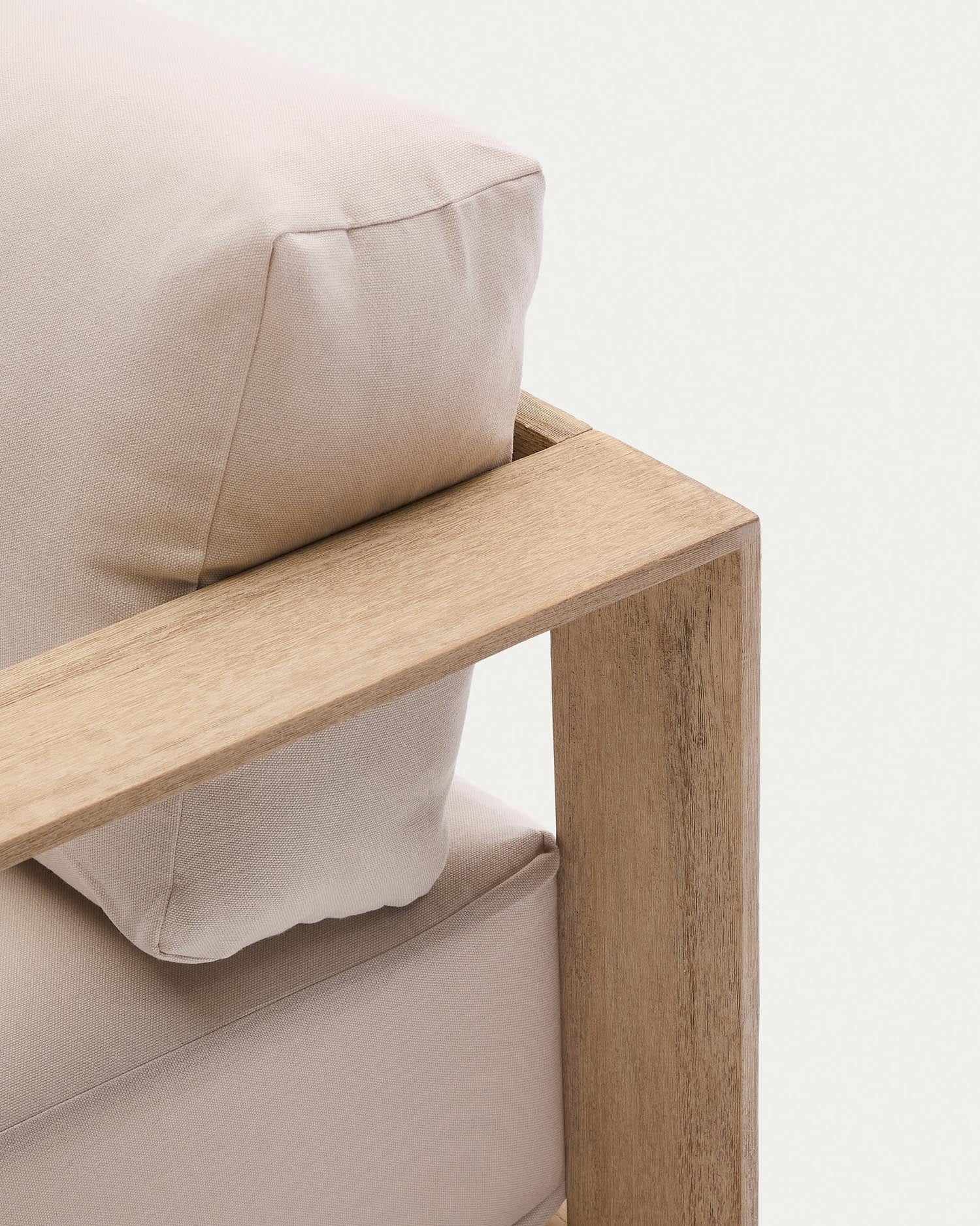 Entdecken Sie das 2-Sitzer-Sofa Ambra aus massivem Akazienholz, 174 cm, mit elegantem Finish. Perfekt für nachhaltige Wohnräume.