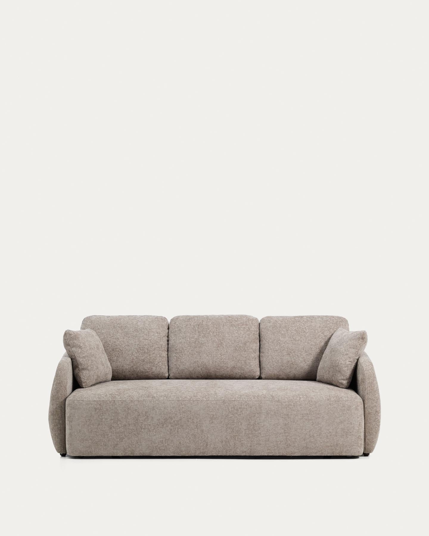 3-Sitzer-Bettsofa Laira in taupefarbener Chenille, 218 cm, FSC Mix Credit in Taupe präsentiert im Onlineshop von KAQTU Design AG. Bettsofa ist von Kave Home
