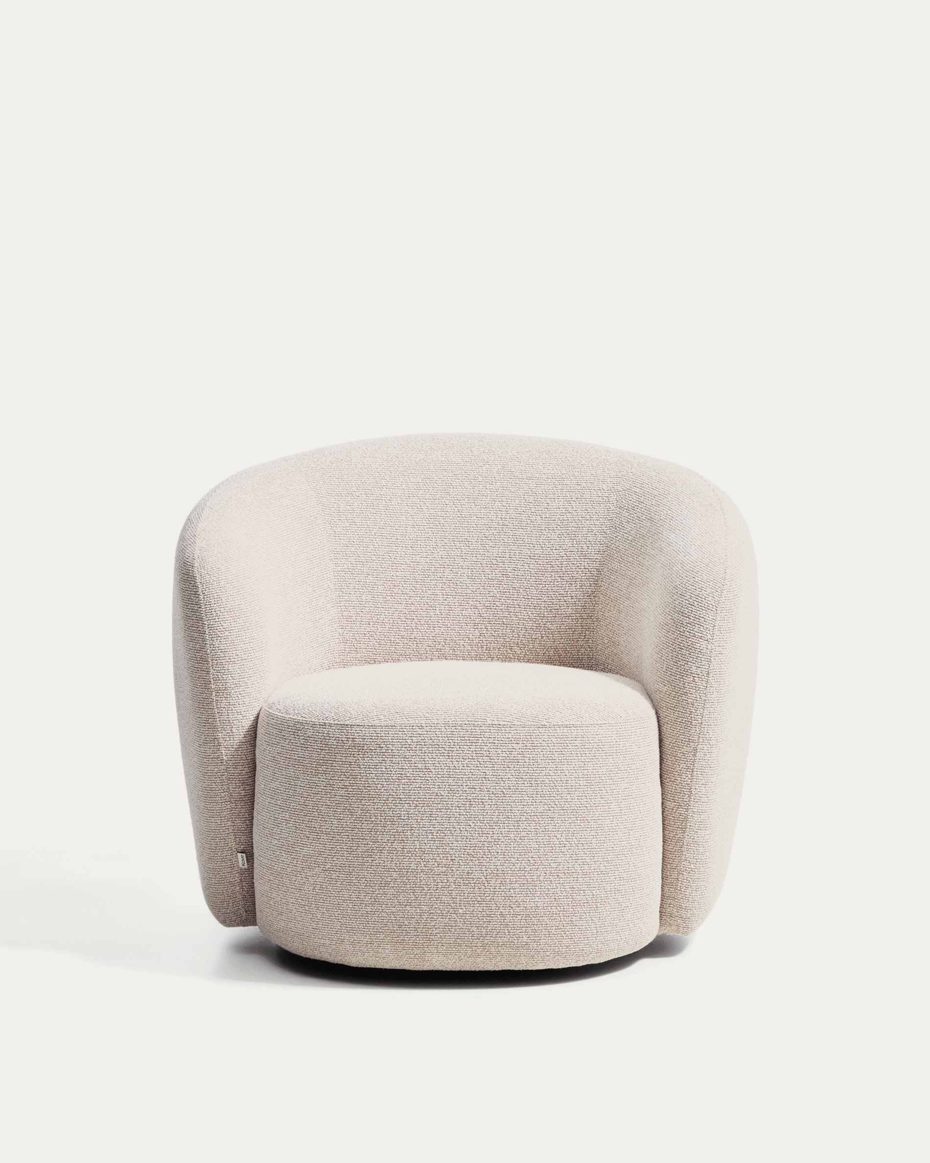 Drehsessel Odenia mit beigem Micro-Bouclé in Beige präsentiert im Onlineshop von KAQTU Design AG. Drehsessel ist von Kave Home
