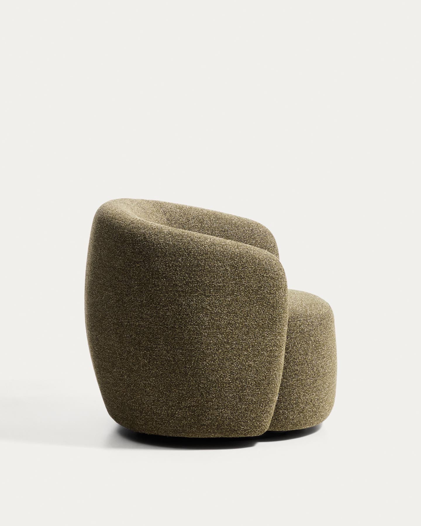 Drehsessel Odenia, schwer entflammbar mit olivgrünem Micro-Bouclé in Grün präsentiert im Onlineshop von KAQTU Design AG. Drehsessel ist von Kave Home