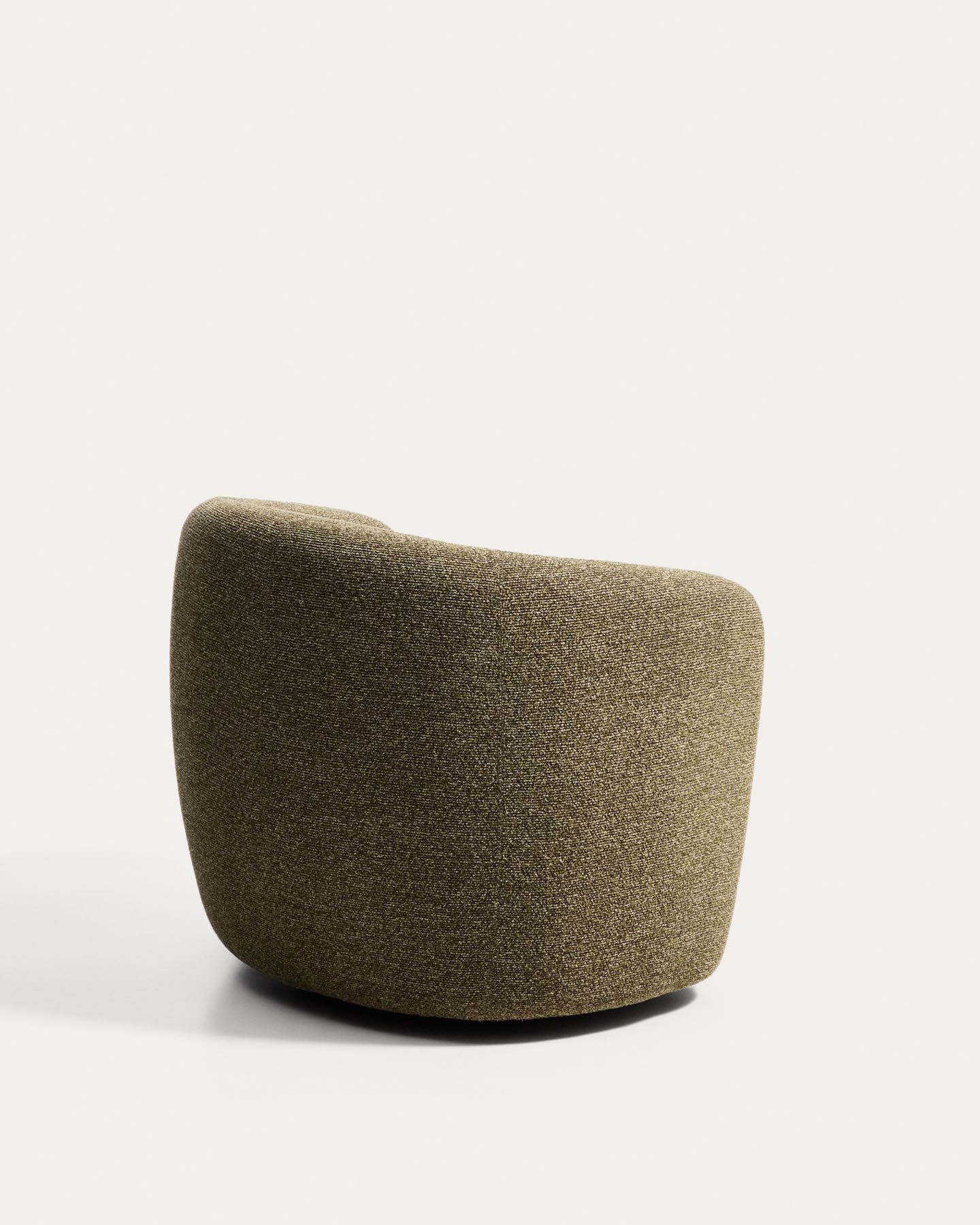 Drehsessel Odenia, schwer entflammbar mit olivgrünem Micro-Bouclé in Grün präsentiert im Onlineshop von KAQTU Design AG. Drehsessel ist von Kave Home