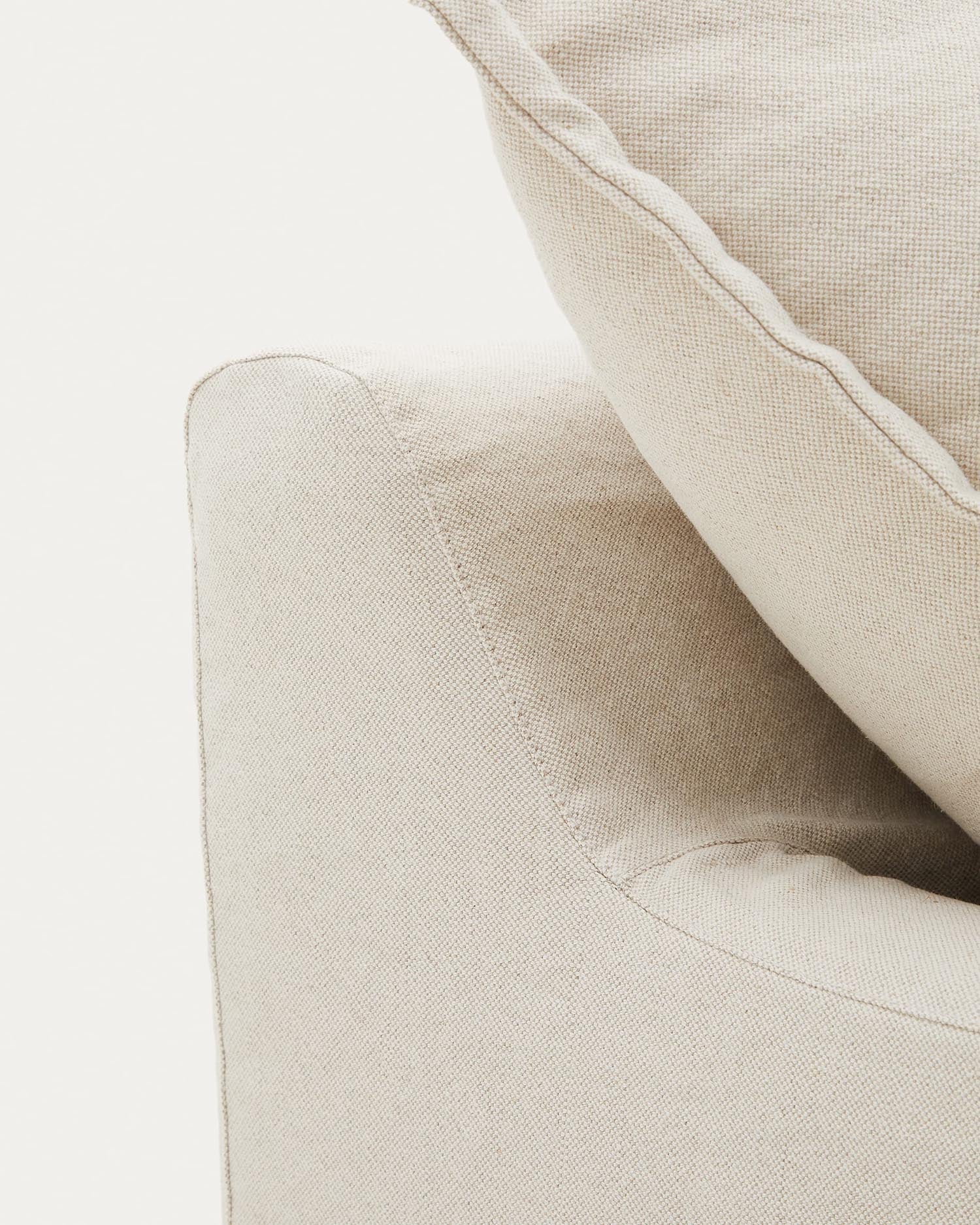 Bezug für Zenira 3-Sitzer-Sofa, 230 cm, beige, aus Baumwolle und Leinen, von Kave Home, stilvoll und hochwertig.
