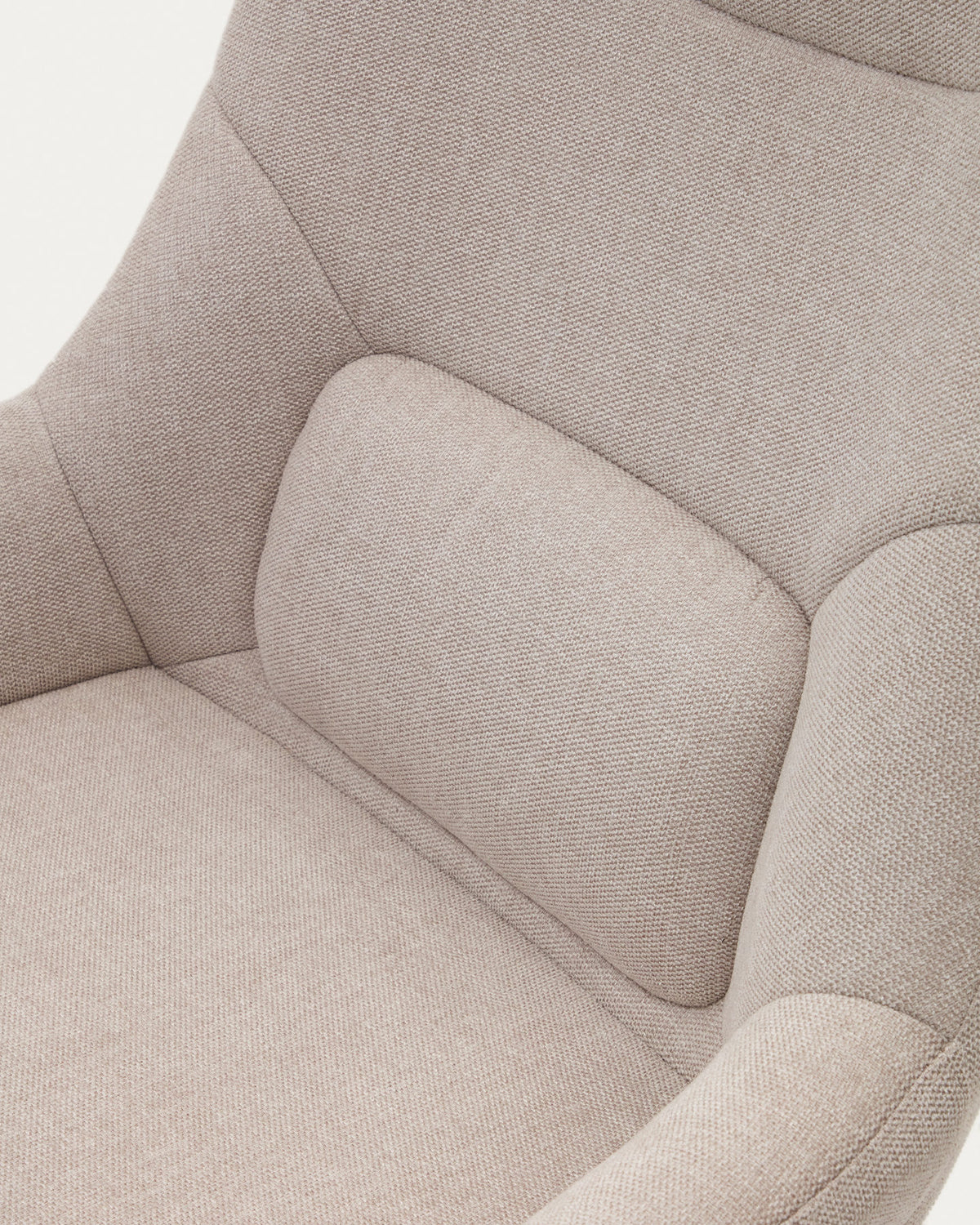 Celida Drehsessel aus beigefarbenem Chenille und Stahl mit schwarzem Finish FSC 100% in Beige, Schwarz präsentiert im Onlineshop von KAQTU Design AG. Drehsessel ist von Kave Home
