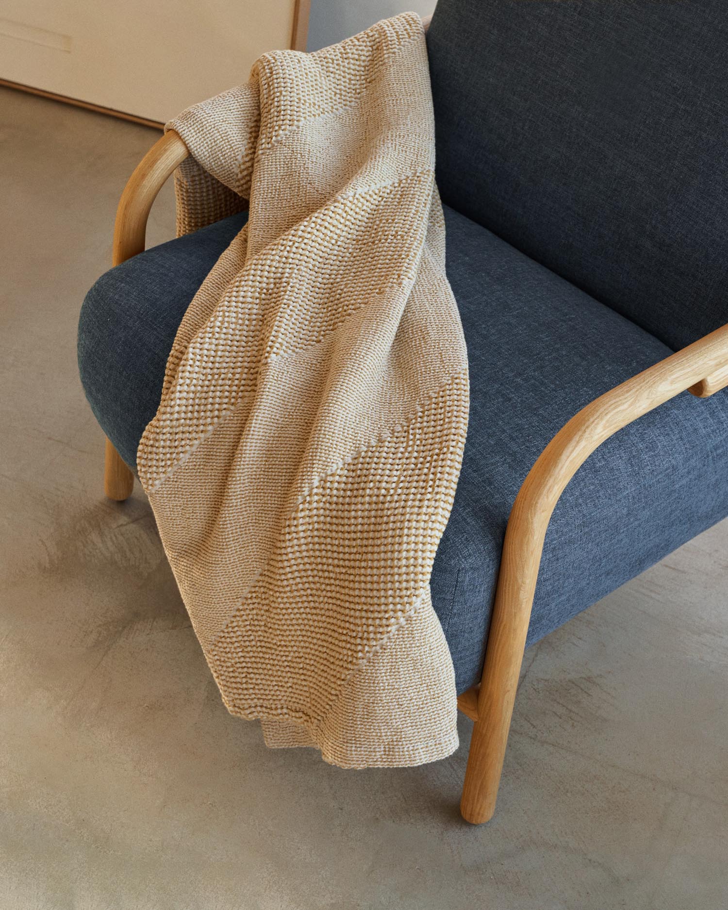 Sylo armchair blue made from solid FSC 100% ash wood