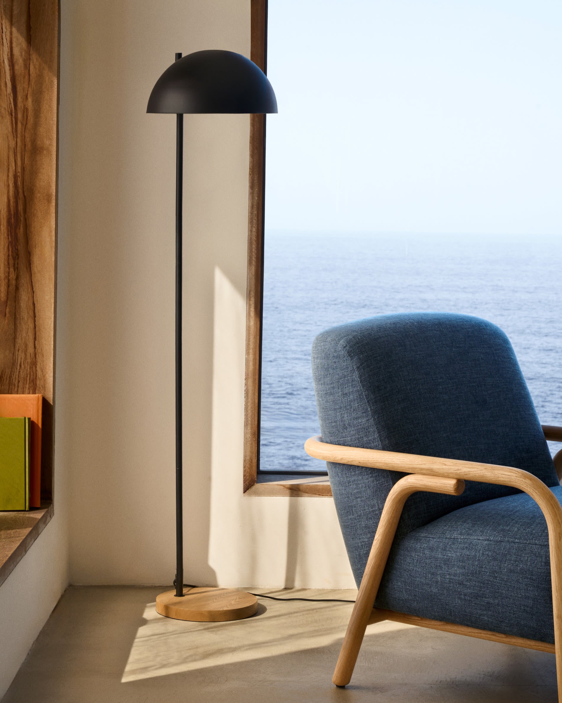 Sylo armchair blue made from solid FSC 100% ash wood