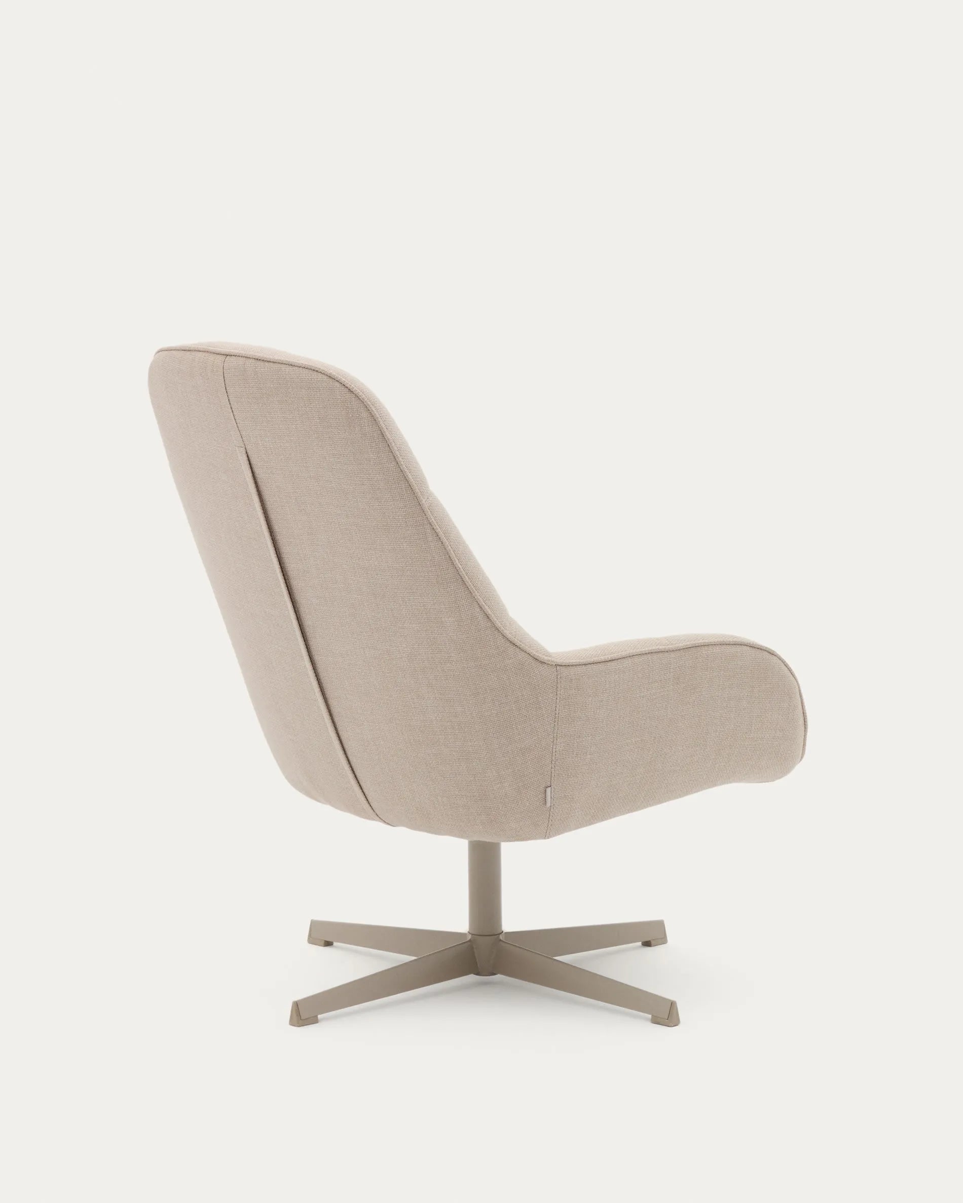 Moderner Drehsessel Jaspe in Beige mit grauer Metallbasis, FSC 100%, ideal für stilvolles und nachhaltiges Wohnen.