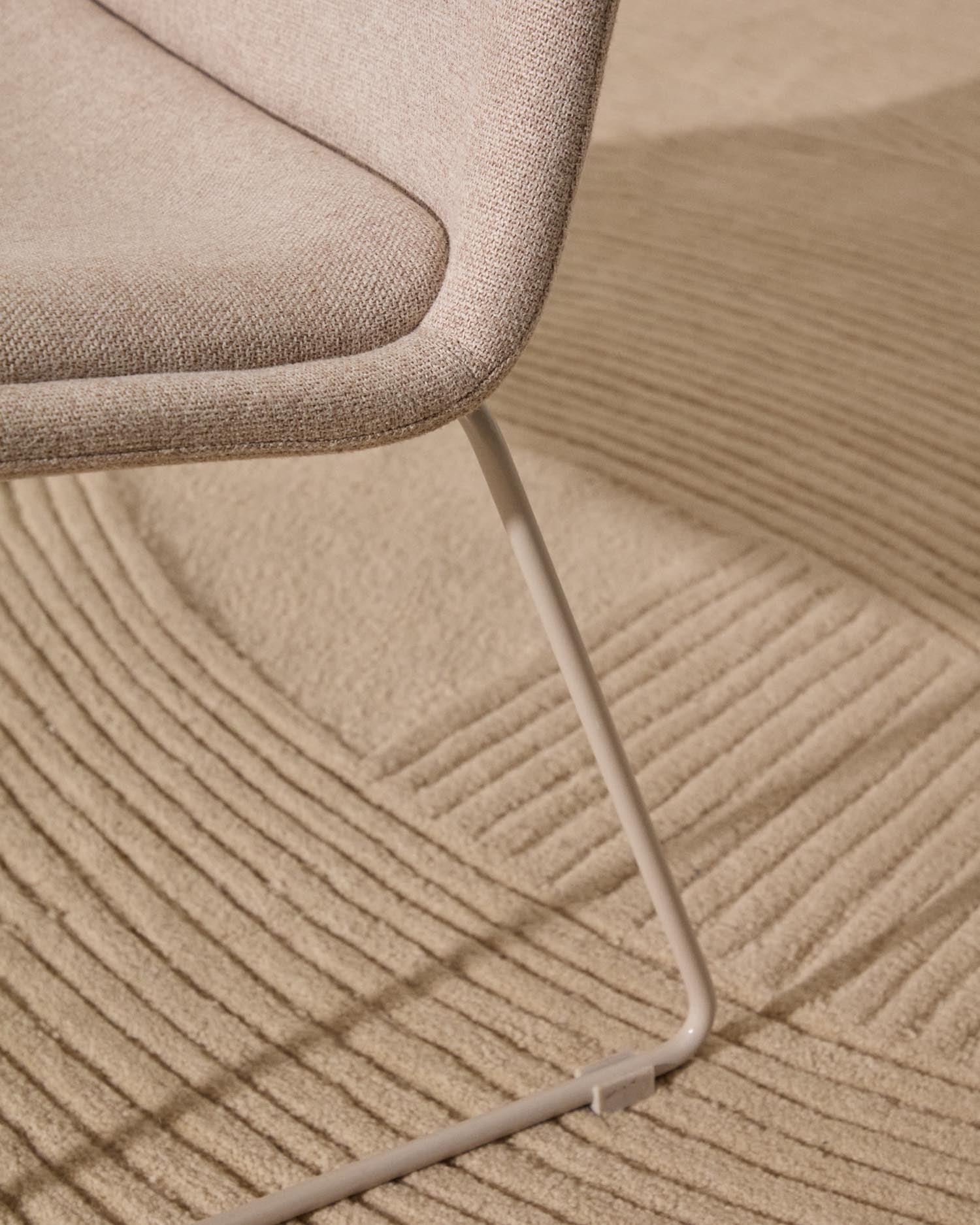 Zahara armchair beige steel with beige finish FSC 100%