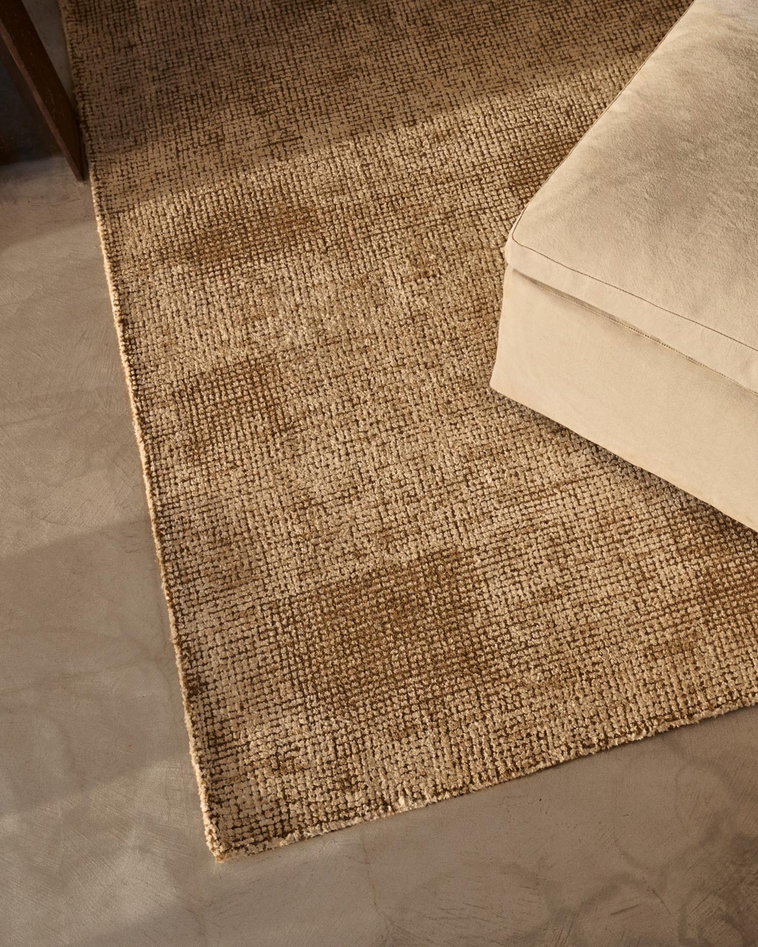 Zenira Fusshocker, beige, 90x90 cm, abnehmbarer Bezug, Baumwolle-Leinen-Mix, Kissen inklusive, stilvoll und funktional.