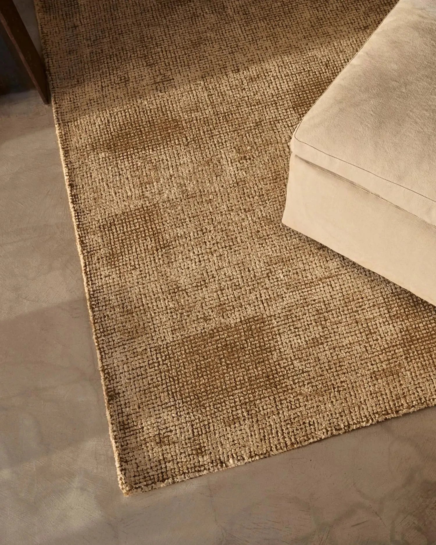 Zenira Fusshocker 90x90 cm, beige, Baumwolle-Leinen, abnehmbarer Bezug, Kissen, elegant und funktional, von Kave Home.