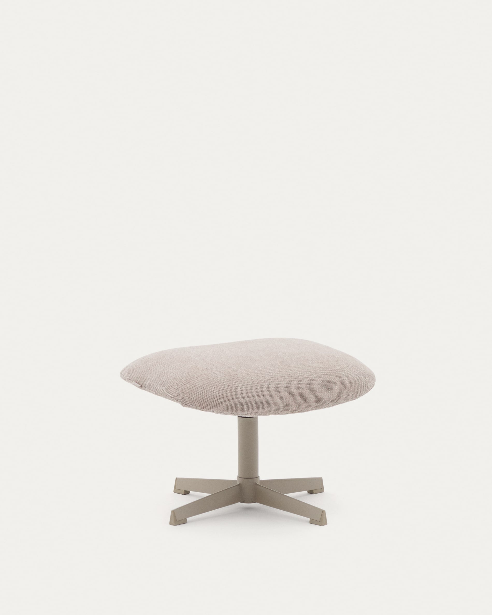 3D-Modell: Beige Fussstütze Jaspe, graues Metallgestell, FSC 100%, modernes Design, vielseitig, langlebig.
