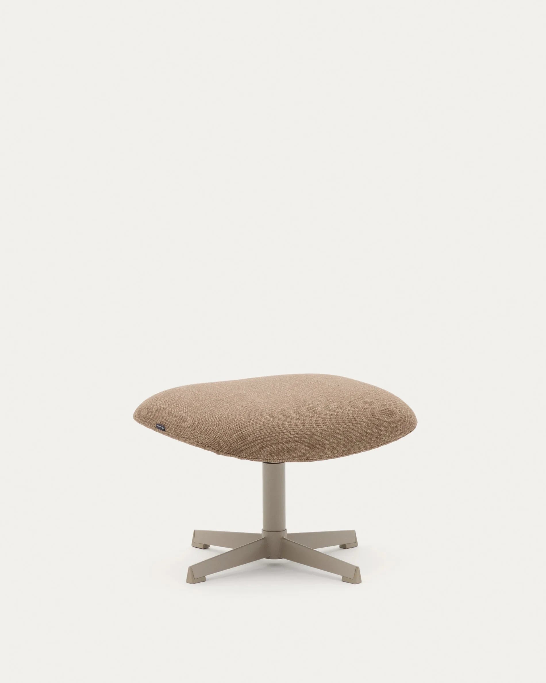 Elegante Fussstütze Jaspe aus hellbraunem Holz und grauem Metall, nachhaltig gefertigt mit FSC 100% Zertifizierung von Kave Home.