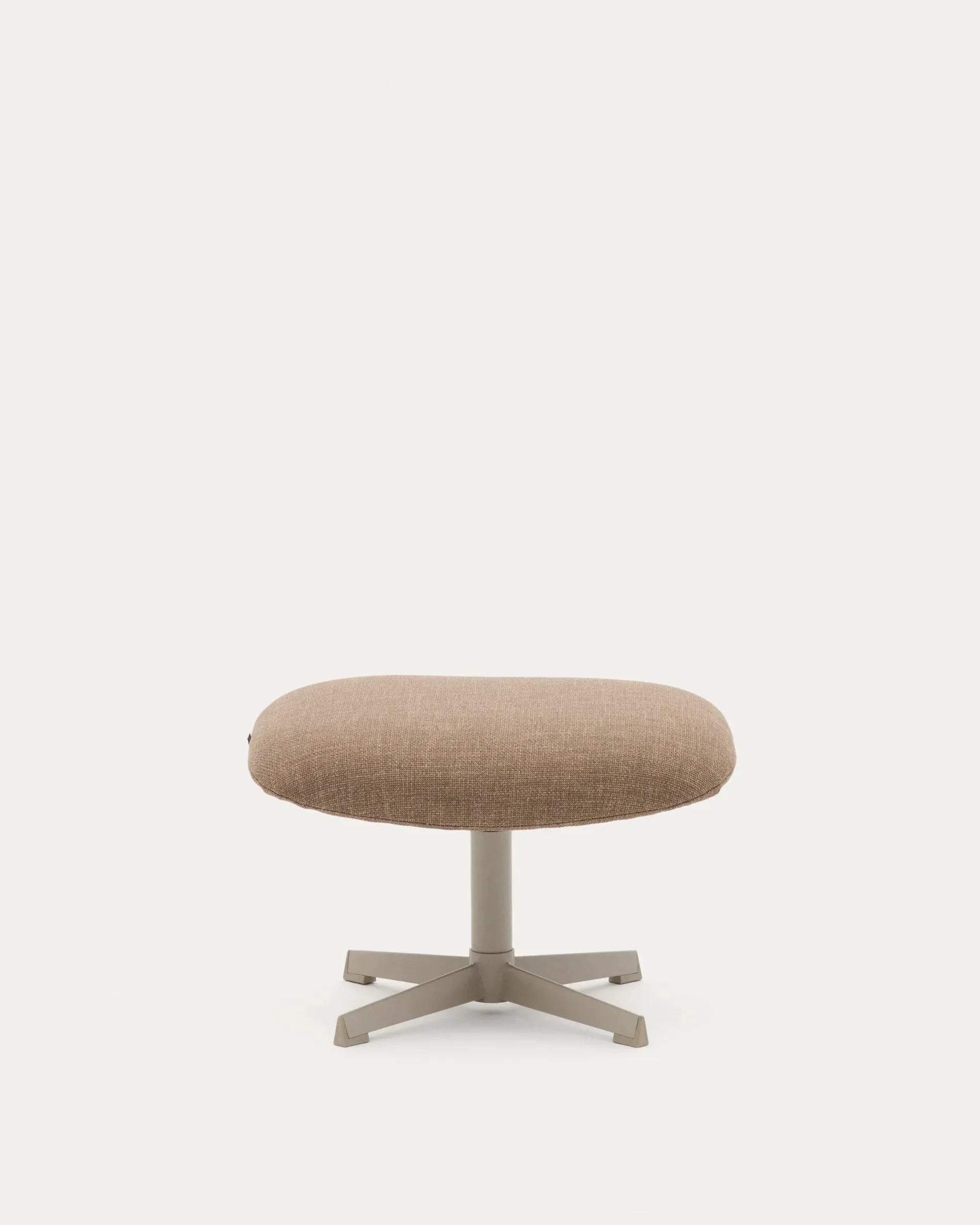 Elegante Fussstütze Jaspe aus FSC-zertifiziertem Holz in Hellbraun mit grauer Metalloberfläche, perfekt für zeitgemäßes Interieur.