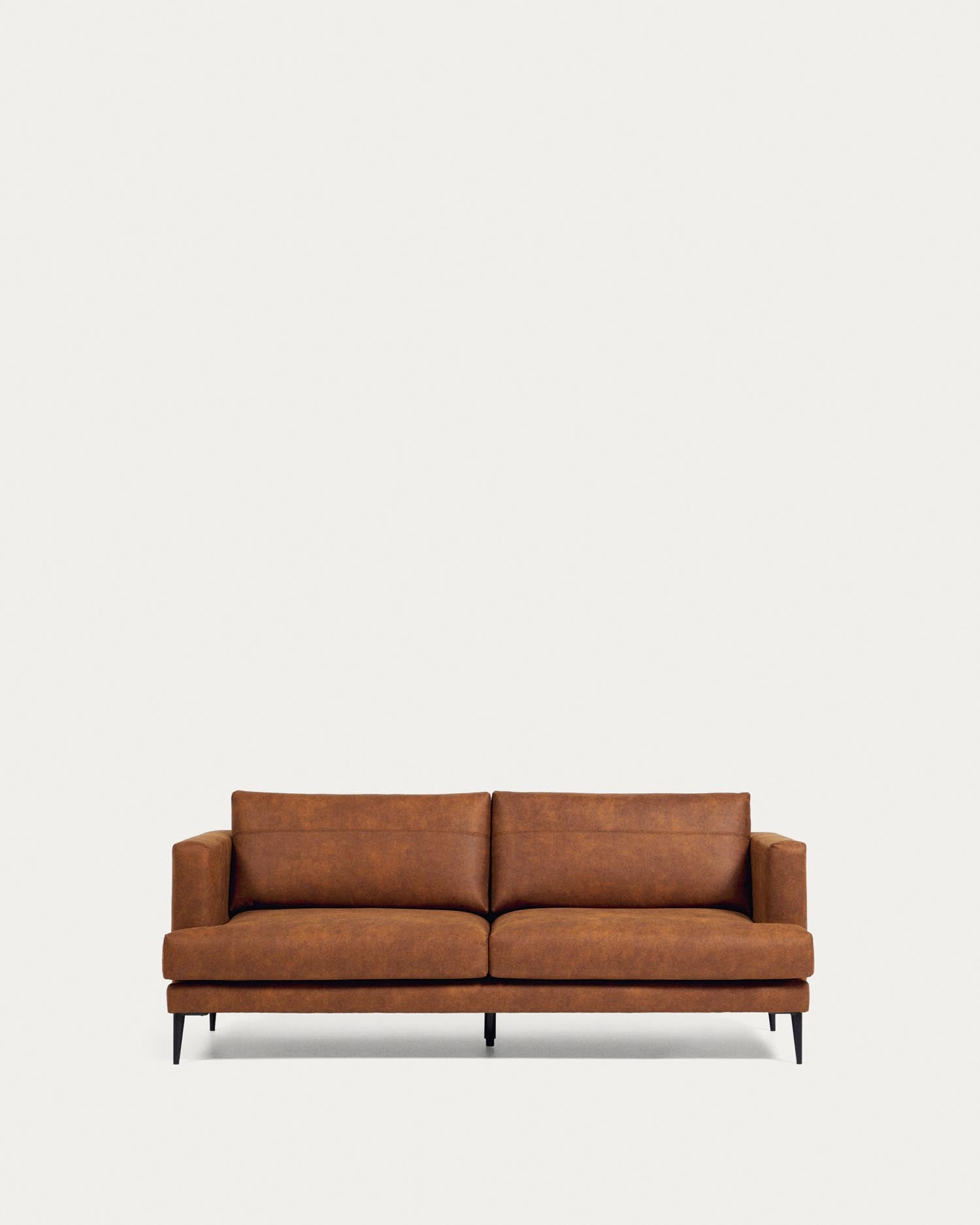 Elegantes 2-Sitzer Sofa in hellbraun, 183 cm, FSC-zertifiziert. Luxuriös, pflegeleicht, nachhaltig. Perfekt für stilvolle Entspannung.