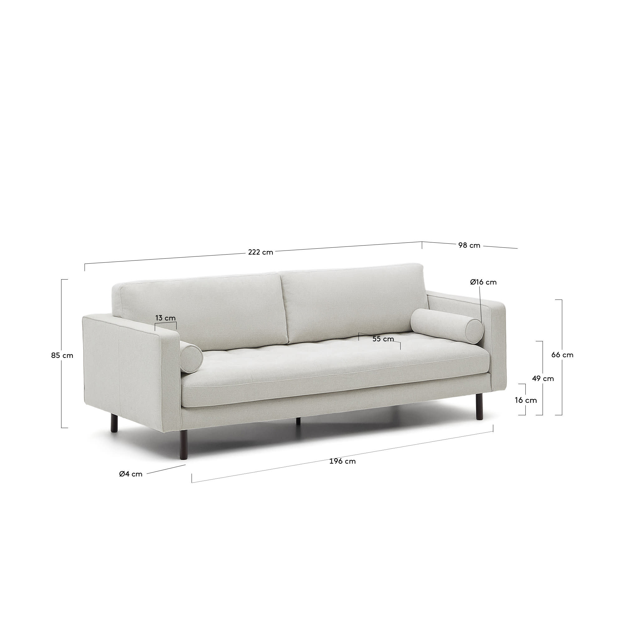 Erleben Sie das Debra 3-Sitzer-Sofa von Kave Home: Eleganz in Chenille, robustes Wenge-Finish, perfekt für jeden Wohnstil.