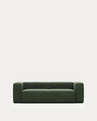 divano a 3 posti <tc>Blok</tc>, ignifugo con ciniglia verde, 240 cm